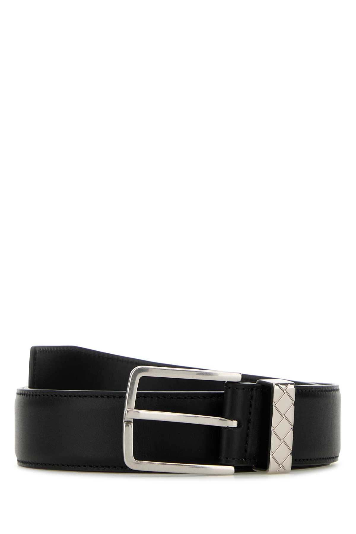 Black leather Intreccio Loop belt 793876VALKO8803 (Bottega Veneta / ベルト・サスペンダー ) | Bottega Veneta (ボッテガ・ヴェネタ)