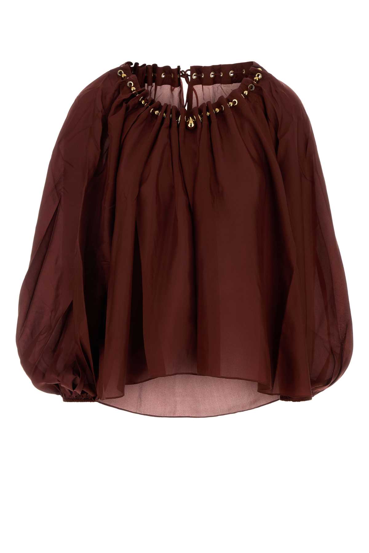 Burgundy silk Aster blouse 8428TSS261MER (ZIMMERMANN / シャツ・ブラウス ) | ZIMMERMANN (ジマーマン)