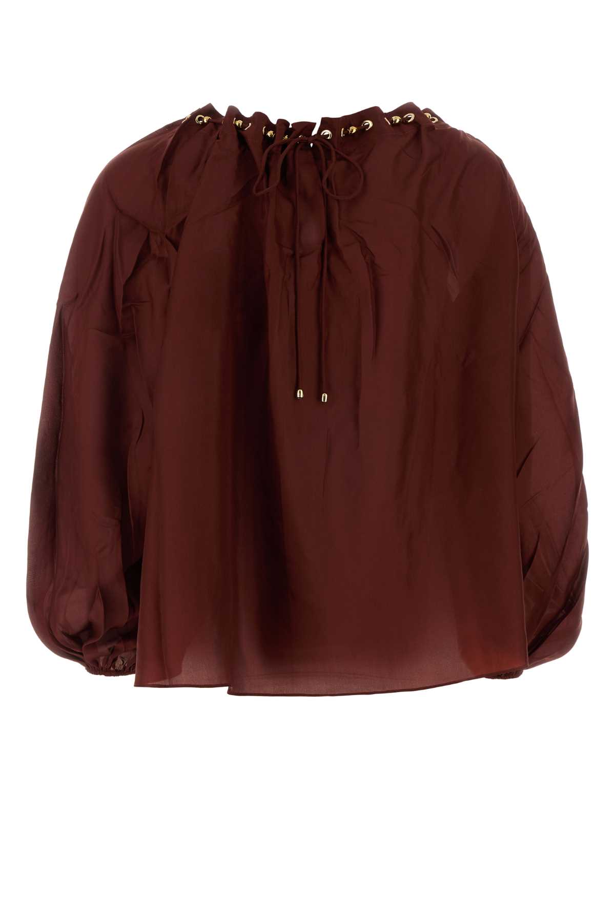 Burgundy silk Aster blouse 8428TSS261MER (ZIMMERMANN / シャツ・ブラウス ) | ZIMMERMANN (ジマーマン)(1)