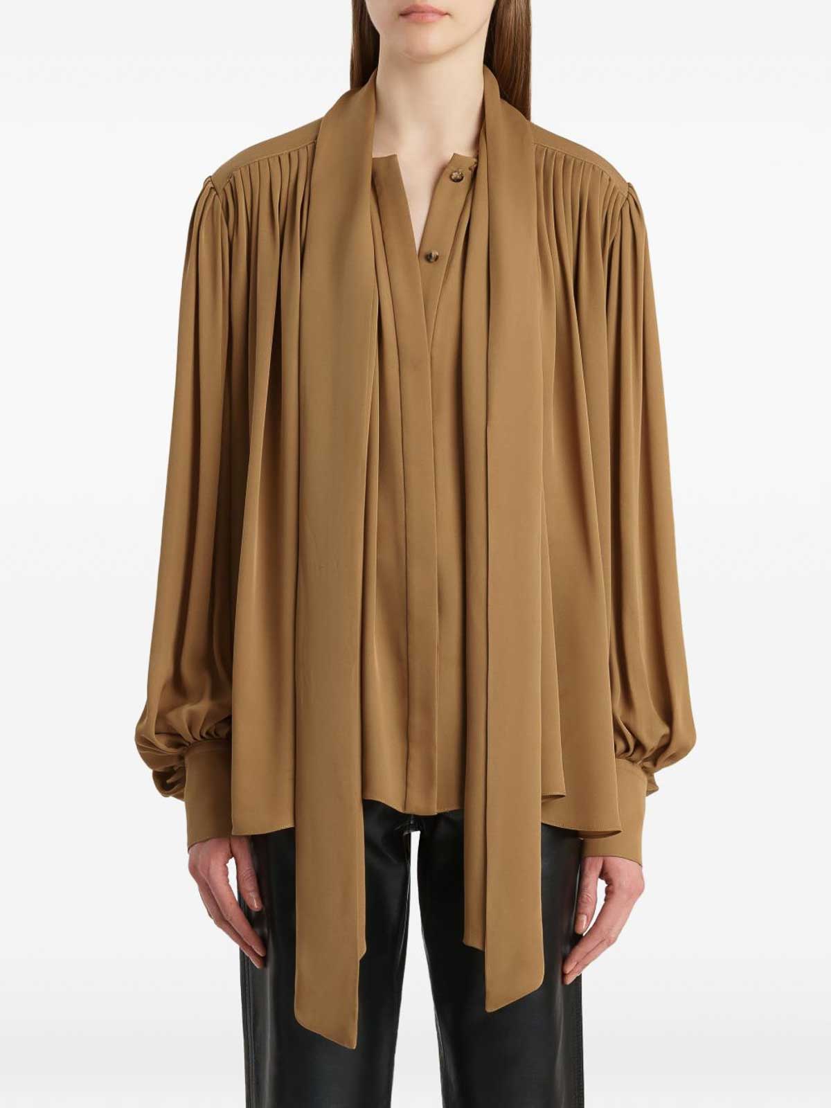 Silk Georgette Draped Shirt 2460338980 (KHAITE / シャツ・ブラウス ) | KHAITE (ケイト)(1)