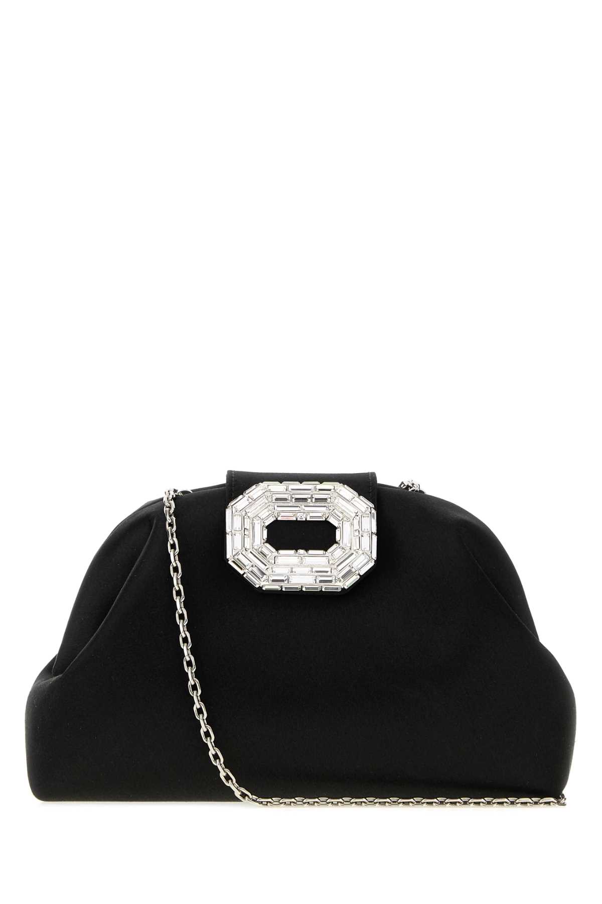 Black satin Camelia clutch CAMELIABAGBLACK (AMINA MUADDI / ハンドバッグ・ショルダーバッグ ) | AMINA MUADDI (アミナ モアディ)