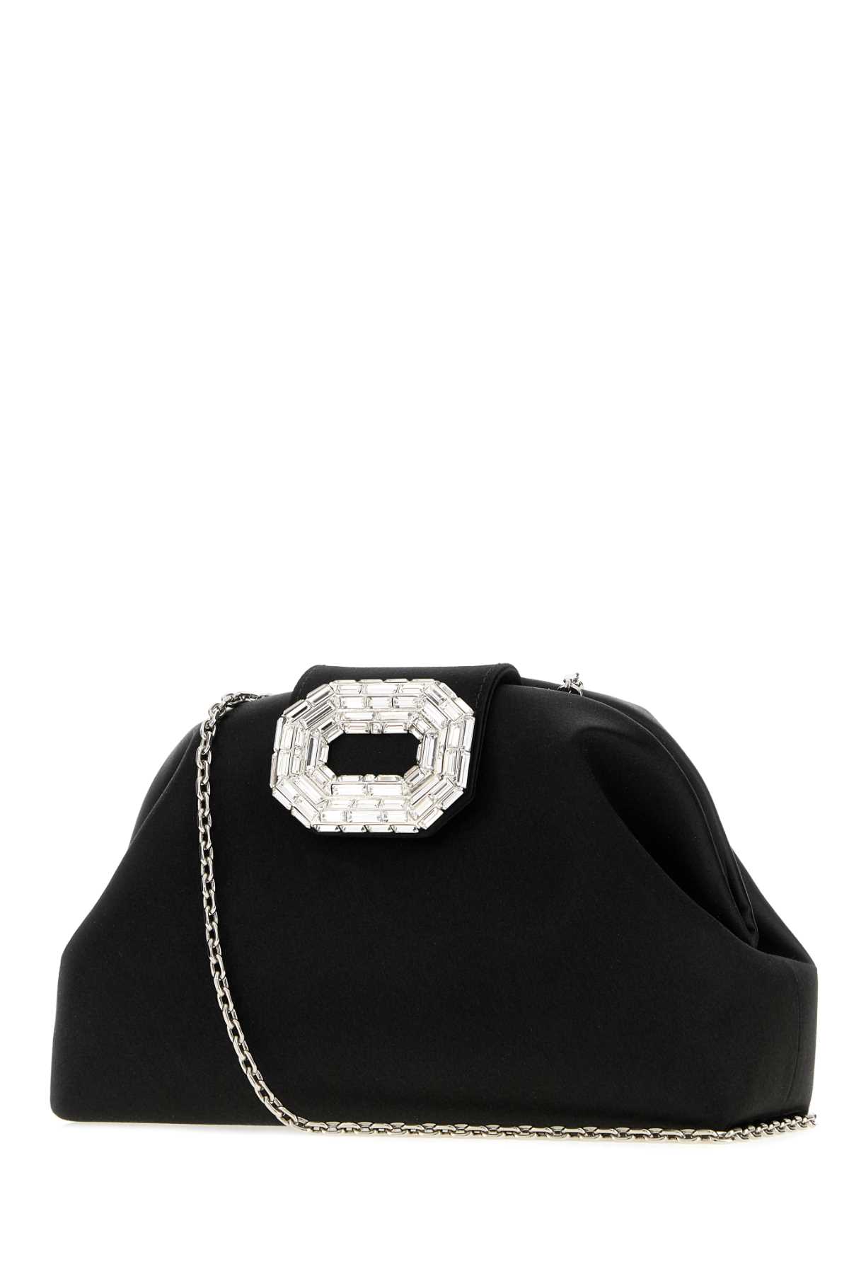 Black satin Camelia clutch CAMELIABAGBLACK (AMINA MUADDI / ハンドバッグ・ショルダーバッグ ) | AMINA MUADDI (アミナ モアディ)(1)