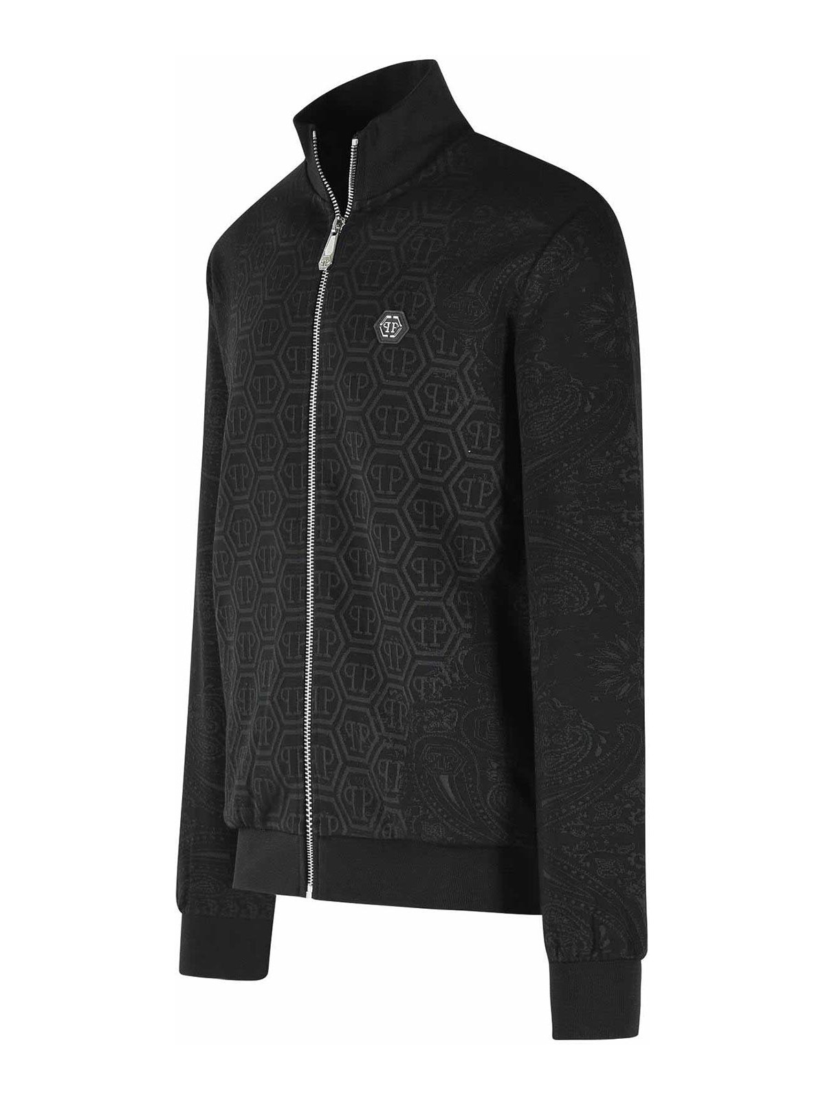 Black Cotton Blend Sweatshirt SAFCMJB3861PTE003N02 (PHILIPP PLEIN / スウェット・フーディー ) | PHILIPP PLEIN (フィリップ プレイン)(2)