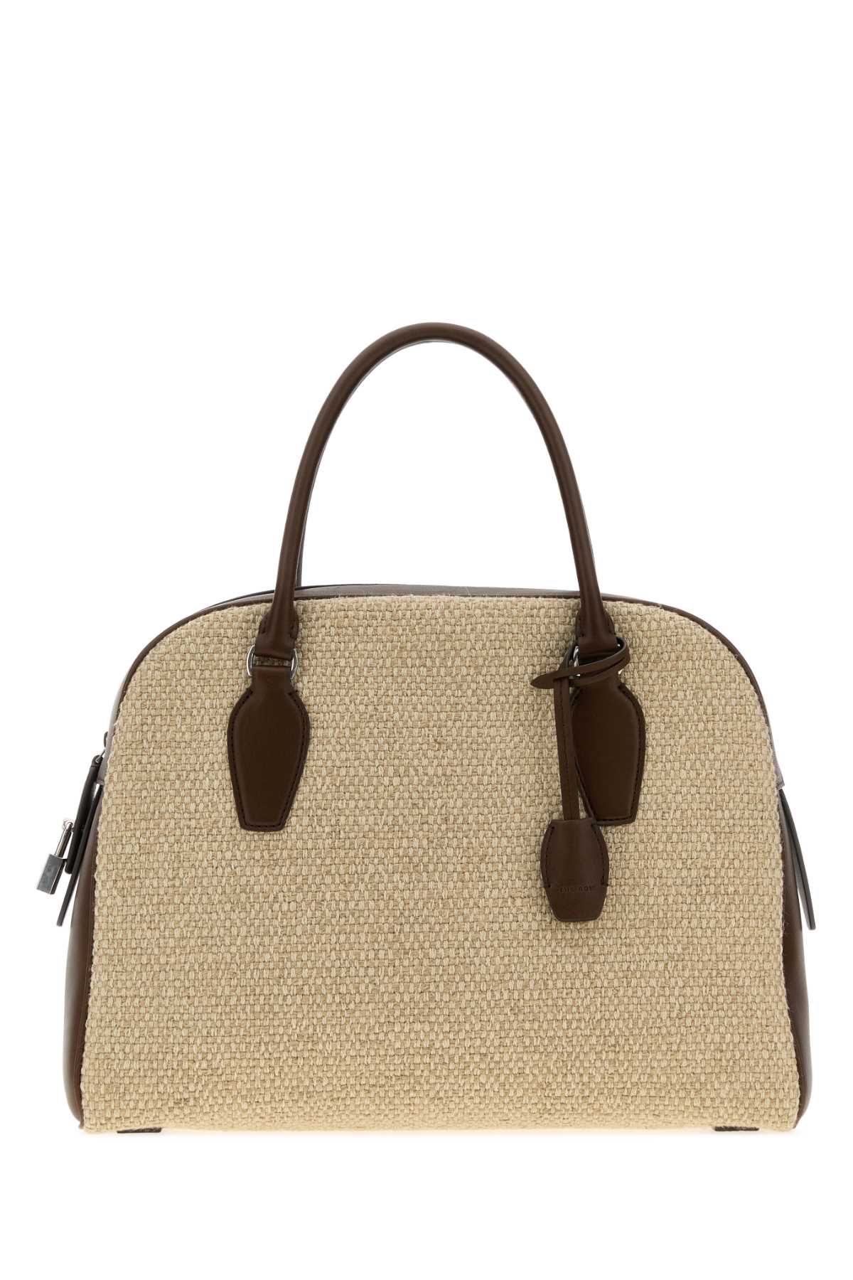 Two-tone canvas and leather India 12.00 handbag W2058W14L72SHDPS (The Row / ハンドバッグ・ショルダーバッグ ) | The Row (ザ・ロウ)