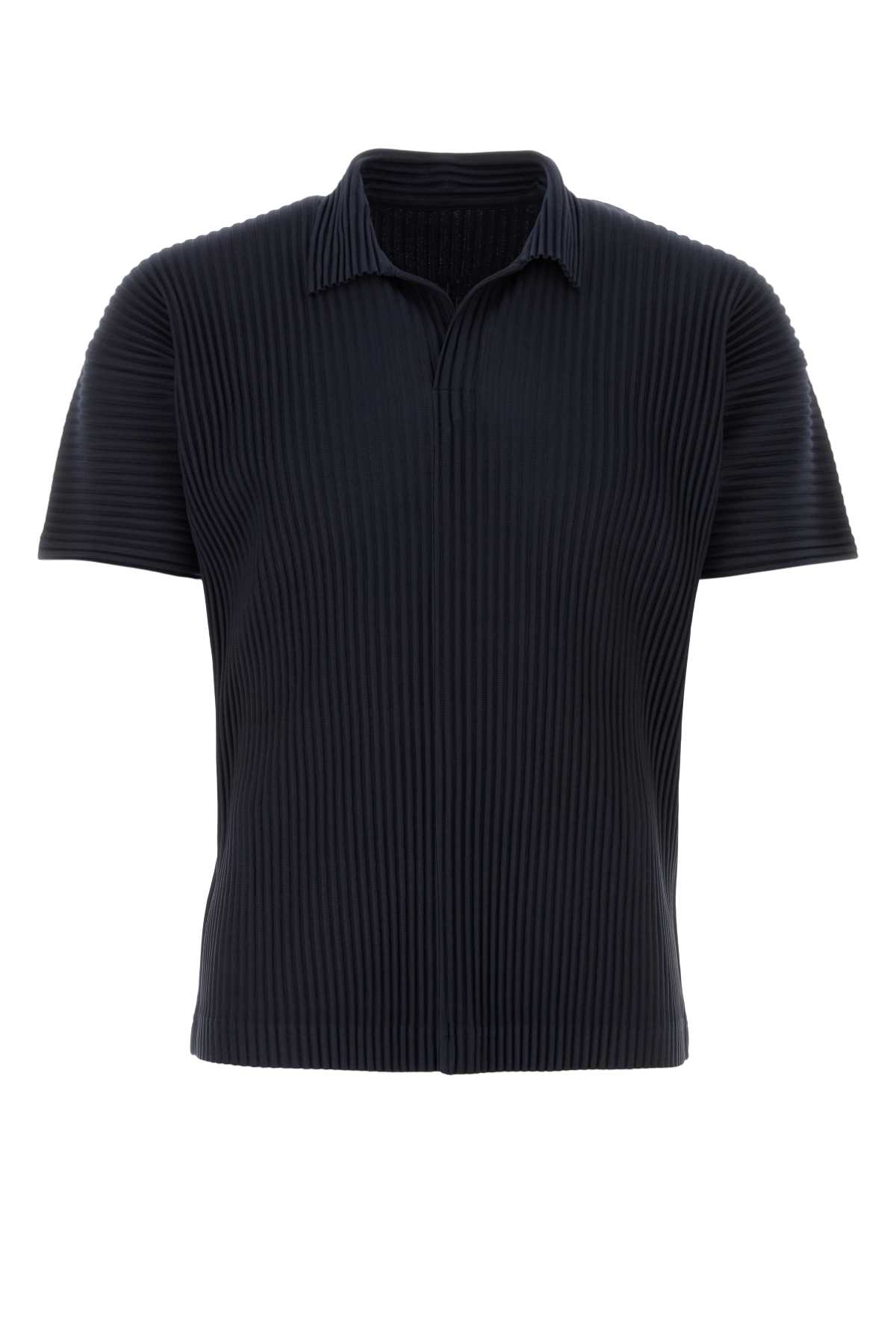 Midnight blue polyester polo shirt HP47JM43075 (HOMME PLISSÉ ISSEY MIYAKE / ポロシャツ ) | HOMME PLISSÉ ISSEY MIYAKE (オムプリッセ イッセイ ミヤケ)