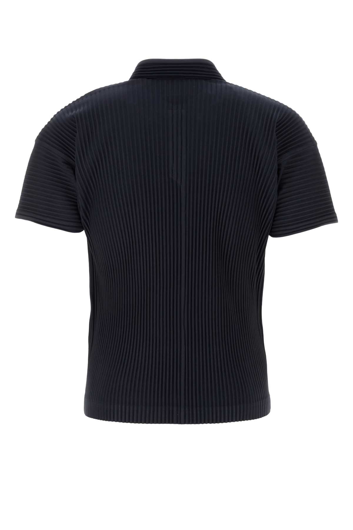 Midnight blue polyester polo shirt HP47JM43075 (HOMME PLISSÉ ISSEY MIYAKE / ポロシャツ ) | HOMME PLISSÉ ISSEY MIYAKE (オムプリッセ イッセイ ミヤケ)(1)