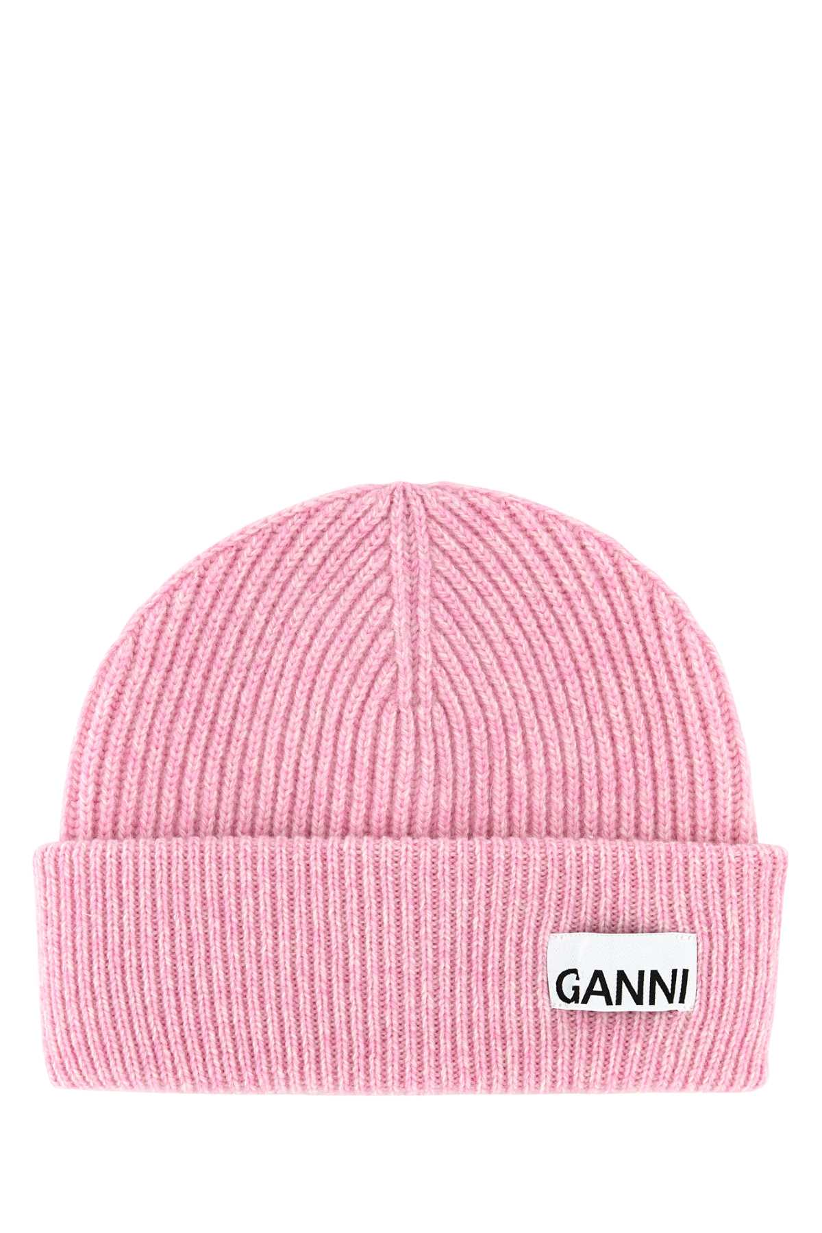Pink wool blend beanie hat A5019494 (GANNI / 帽子 ) | GANNI (ガニー)