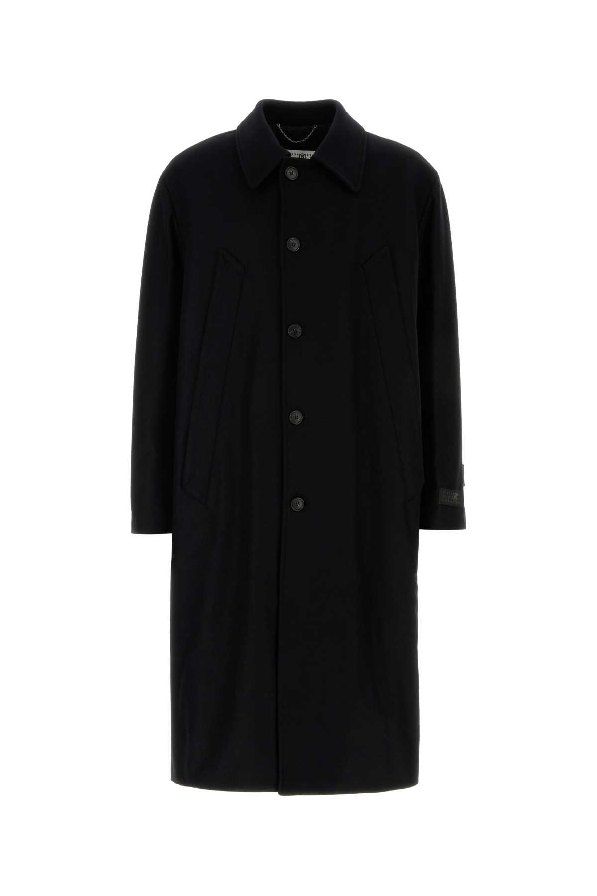 Black wool blend coat SH2AA0008S52207900 (MM6 Maison Margiela / コート ) | MM6 Maison Margiela (エムエムシックス)