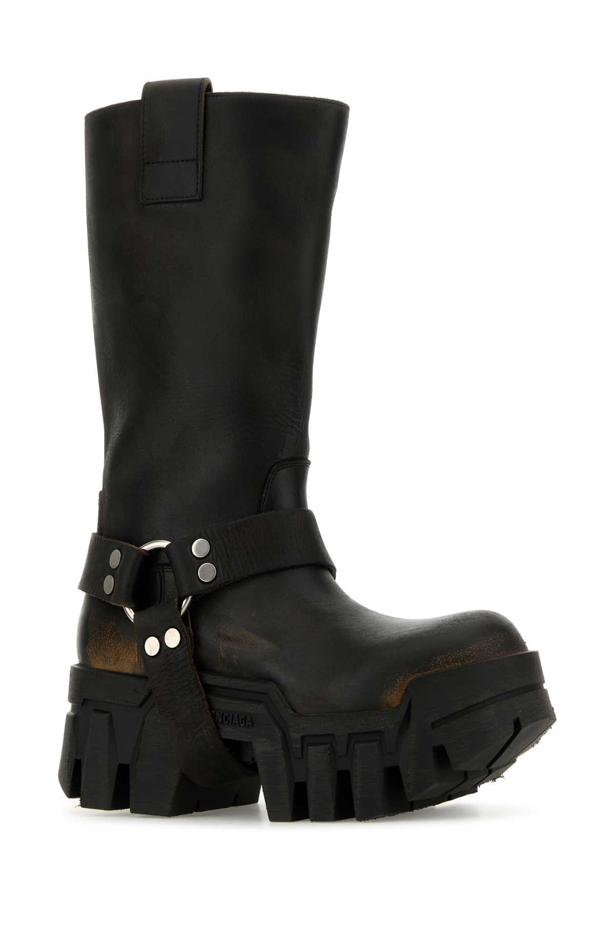 Black leather Bulldozer boots 802352WBD111021 (Balenciaga / ブーツ ) | Balenciaga (バレンシアガ)