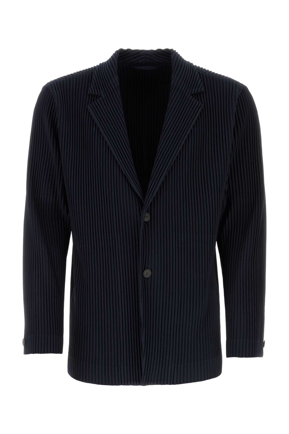Midnight blue polyester blazer HP38JD40175 (HOMME PLISSÉ ISSEY MIYAKE / カジュアルジャケット ) | HOMME PLISSÉ ISSEY MIYAKE (オムプリッセ イッセイ ミヤケ)