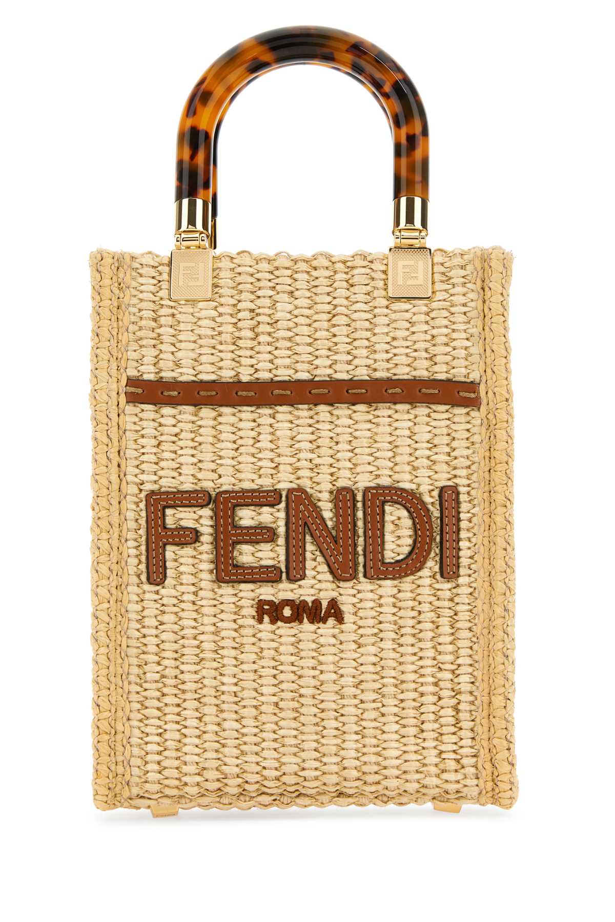 Straw mini Sunshine handbag 8BS051ANWSF1LMM (FENDI / ハンドバッグ・ショルダーバッグ ) | FENDI (フェンディ)
