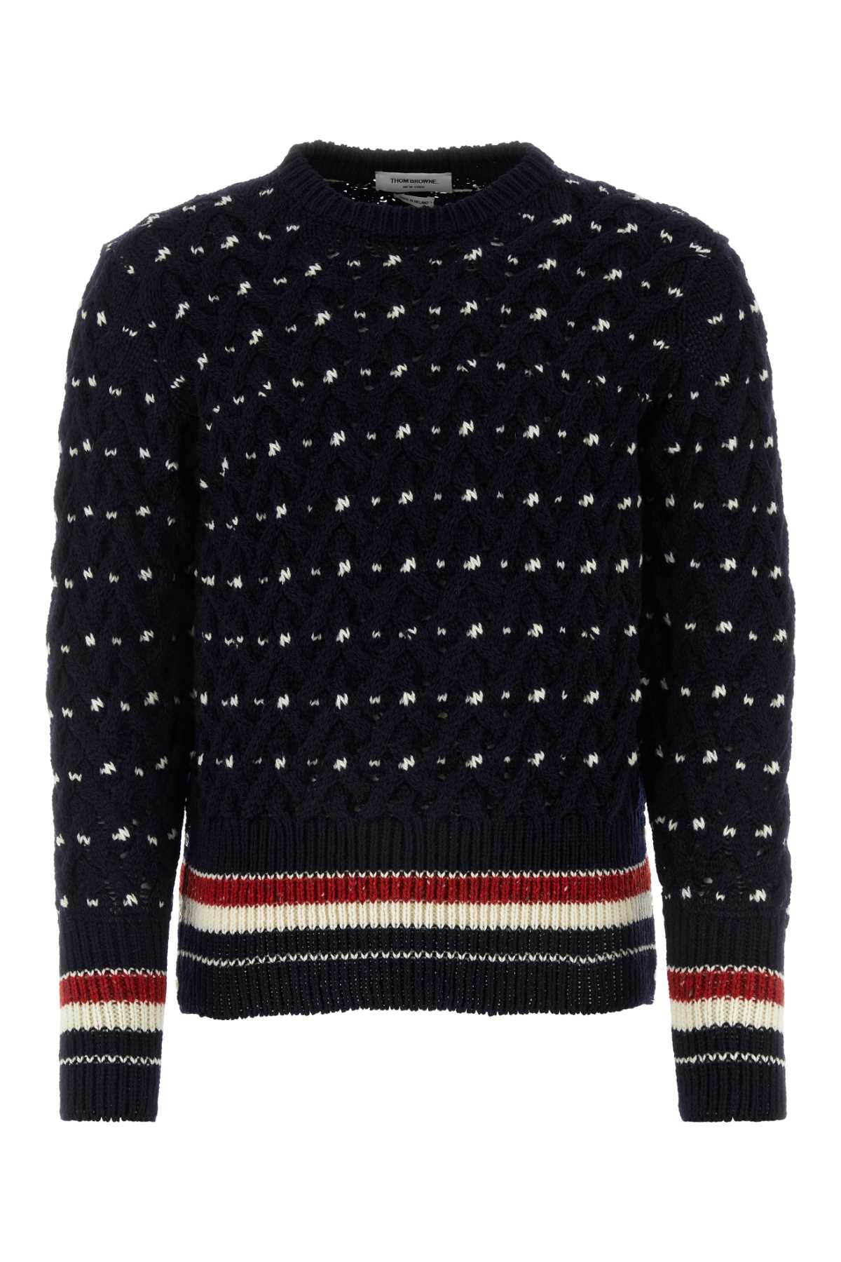 Midnight blue wool blend sweater MKA510BY1506415 (Thom Browne / ニット・セーター・カーディガン ) | Thom Browne (トム・ブラウン)