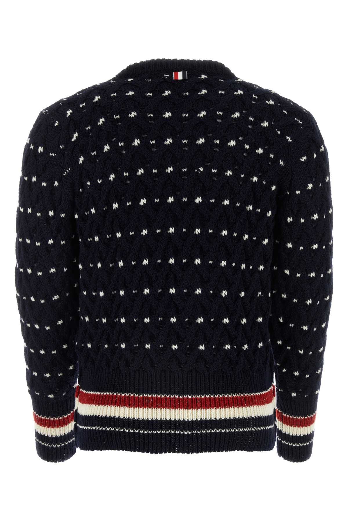 Midnight blue wool blend sweater MKA510BY1506415 (Thom Browne / ニット・セーター・カーディガン ) | Thom Browne (トム・ブラウン)(1)