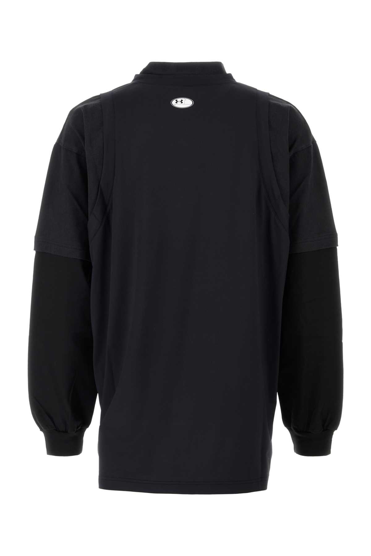 Black polyester and cotton Balenciaga X Under Armour layered oversize t-shirt 818087TRVY11000 (Balenciaga / Tシャツ・カットソー ) | Balenciaga (バレンシアガ)(1)