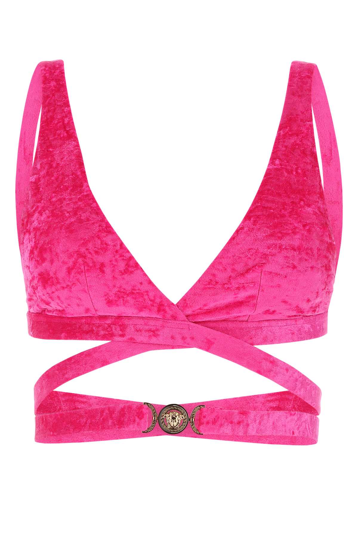 Fuchsia stretch velvet bikini top 10092841A067111PK30 (VERSACE / スイムウェア ) | VERSACE (ヴェルサーチェ)