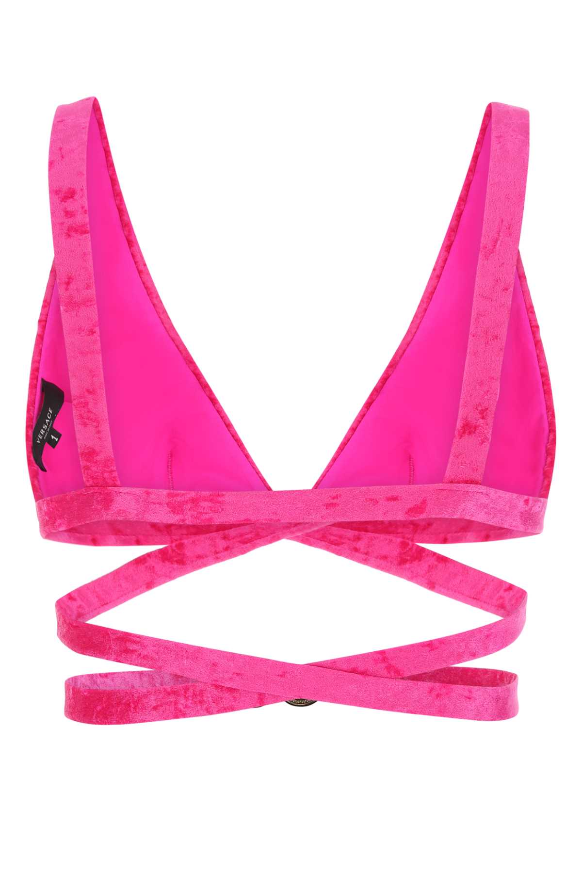 Fuchsia stretch velvet bikini top 10092841A067111PK30 (VERSACE / スイムウェア ) | VERSACE (ヴェルサーチェ)(1)