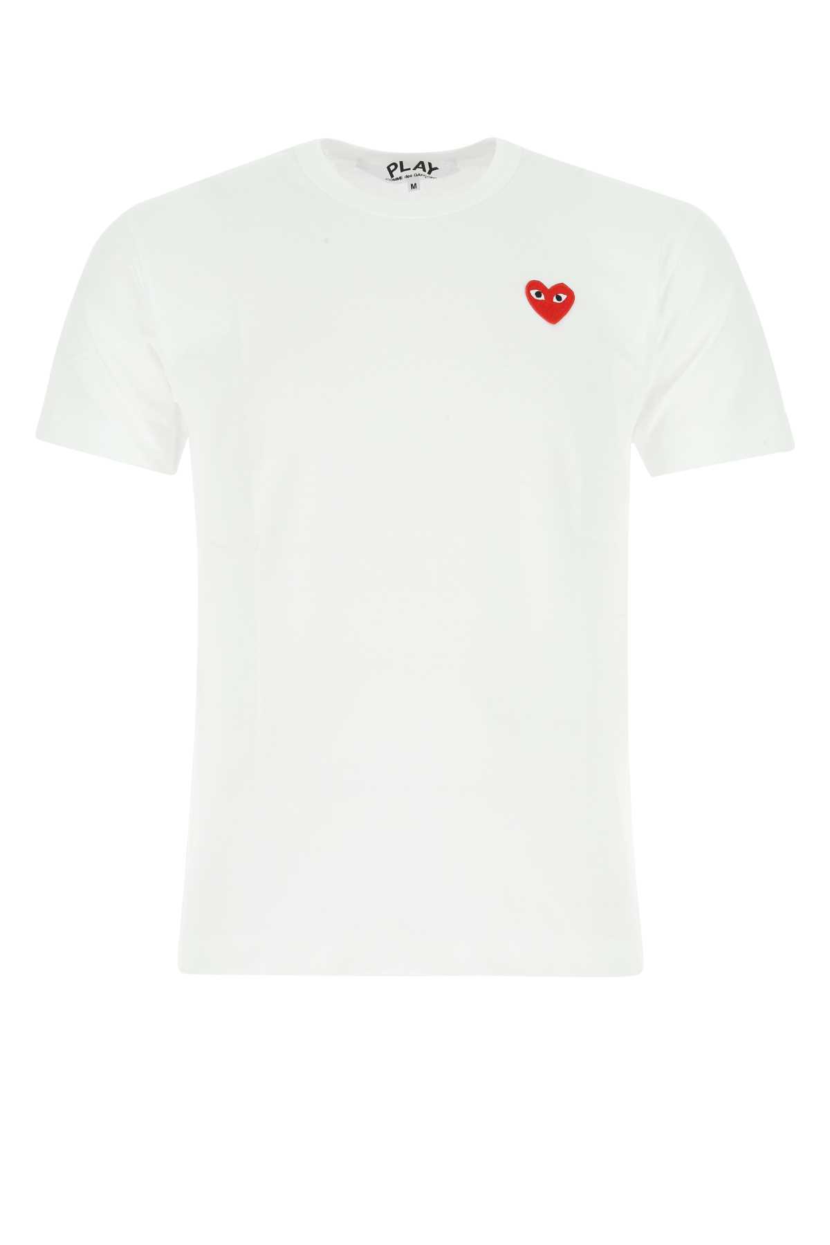 White cotton t-shirt P1T108WHITE (PLAY Comme Des Garçons / Tシャツ・カットソー ) | PLAY Comme Des Garçons (プレイ コムデギャルソン)