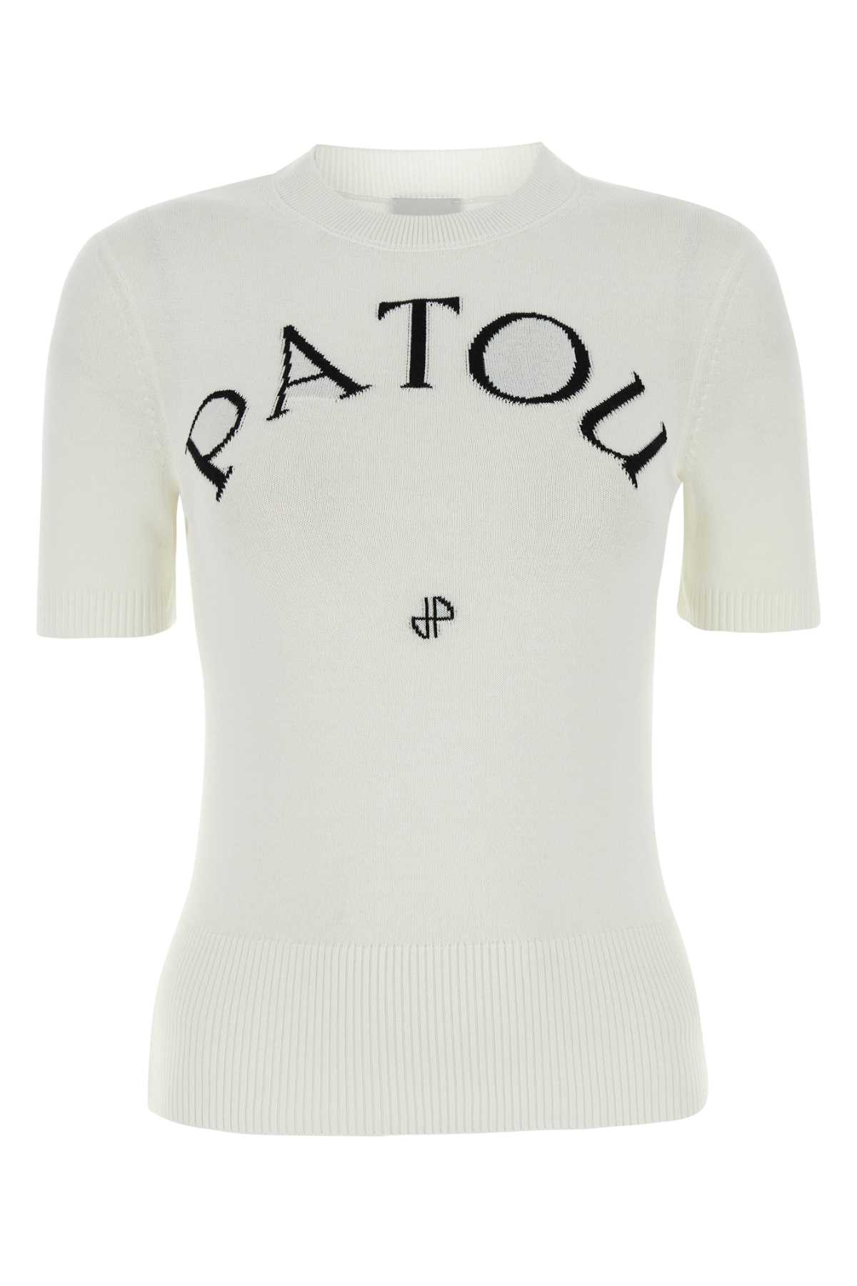 White cotton blend t-shirt KN0688045001W (Patou / Tシャツ・カットソー ) | Patou (パトゥ)