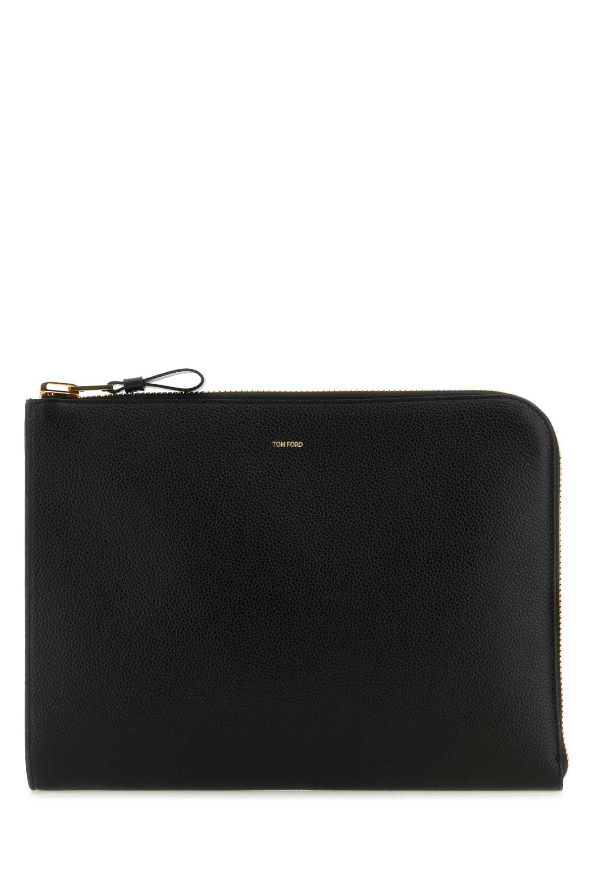Black leather clutch H0355LCL213G1N001 (TOM FORD / クラッチバッグ・ポーチ ) | TOM FORD (トムフォード)