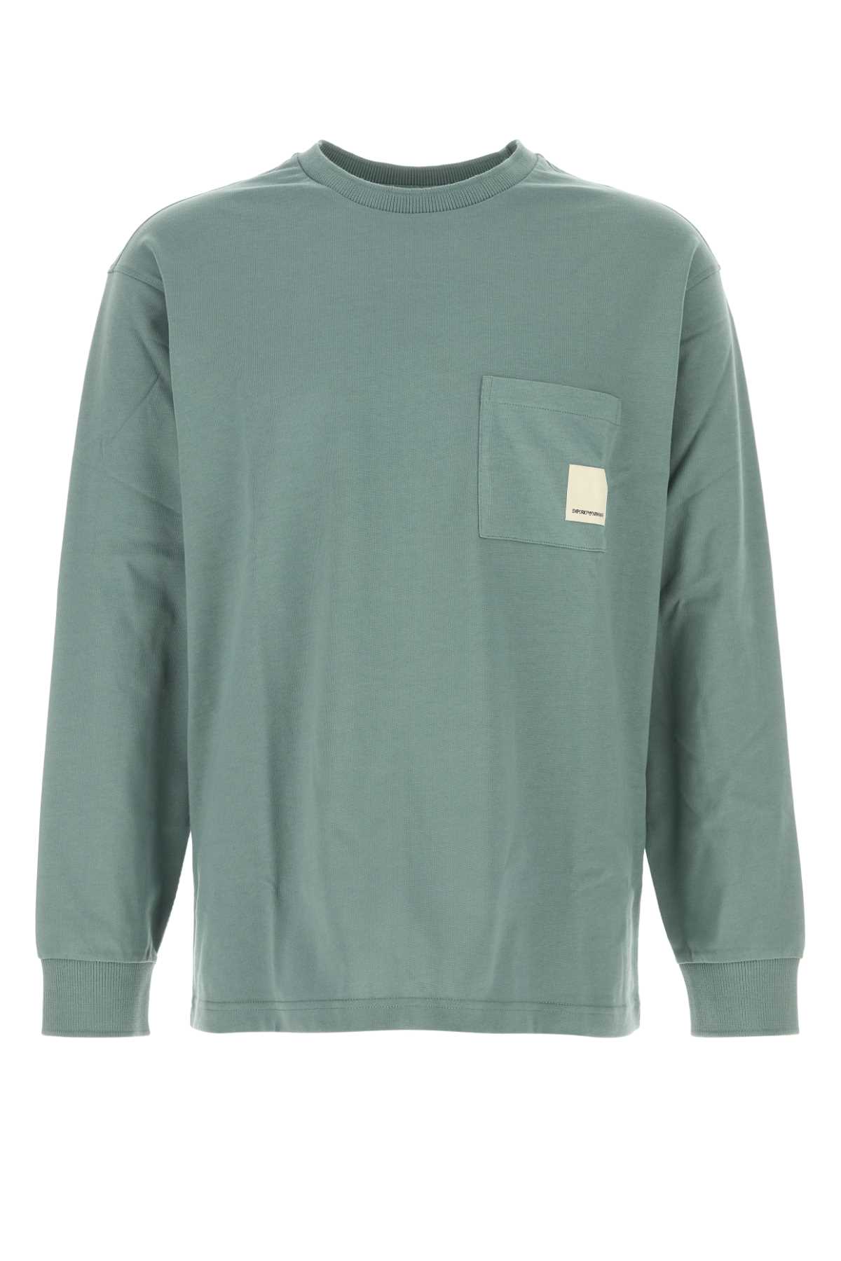 Petrol blue cotton t-shirt EM000793AF14835U9170 (EMPORIO ARMANI / Tシャツ・カットソー ) | EMPORIO ARMANI (エンポリオ アルマーニ)