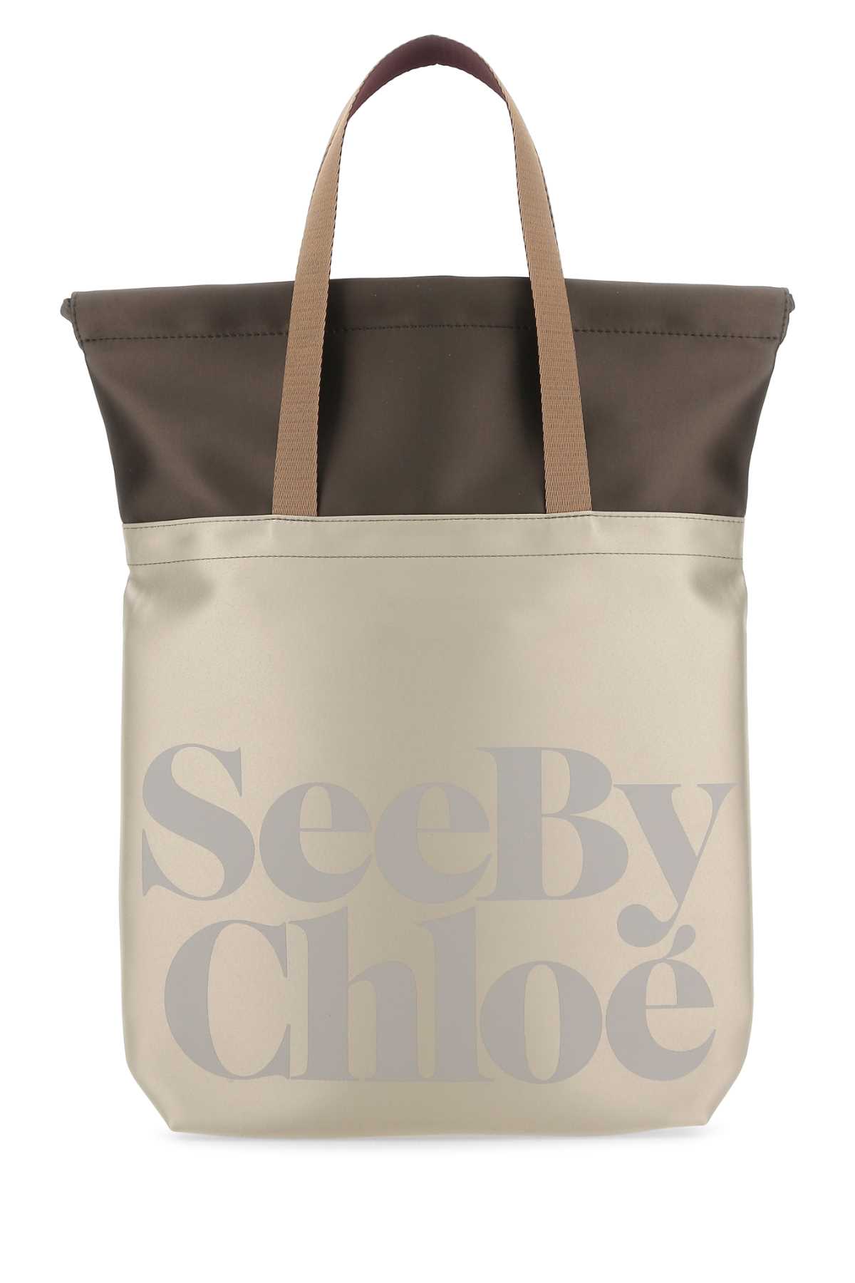 Two-tone satin shopping bag CHS22SSB59B299DL (See By Chloé / ハンドバッグ・ショルダーバッグ ) | See By Chloé (シーバイクロエ)