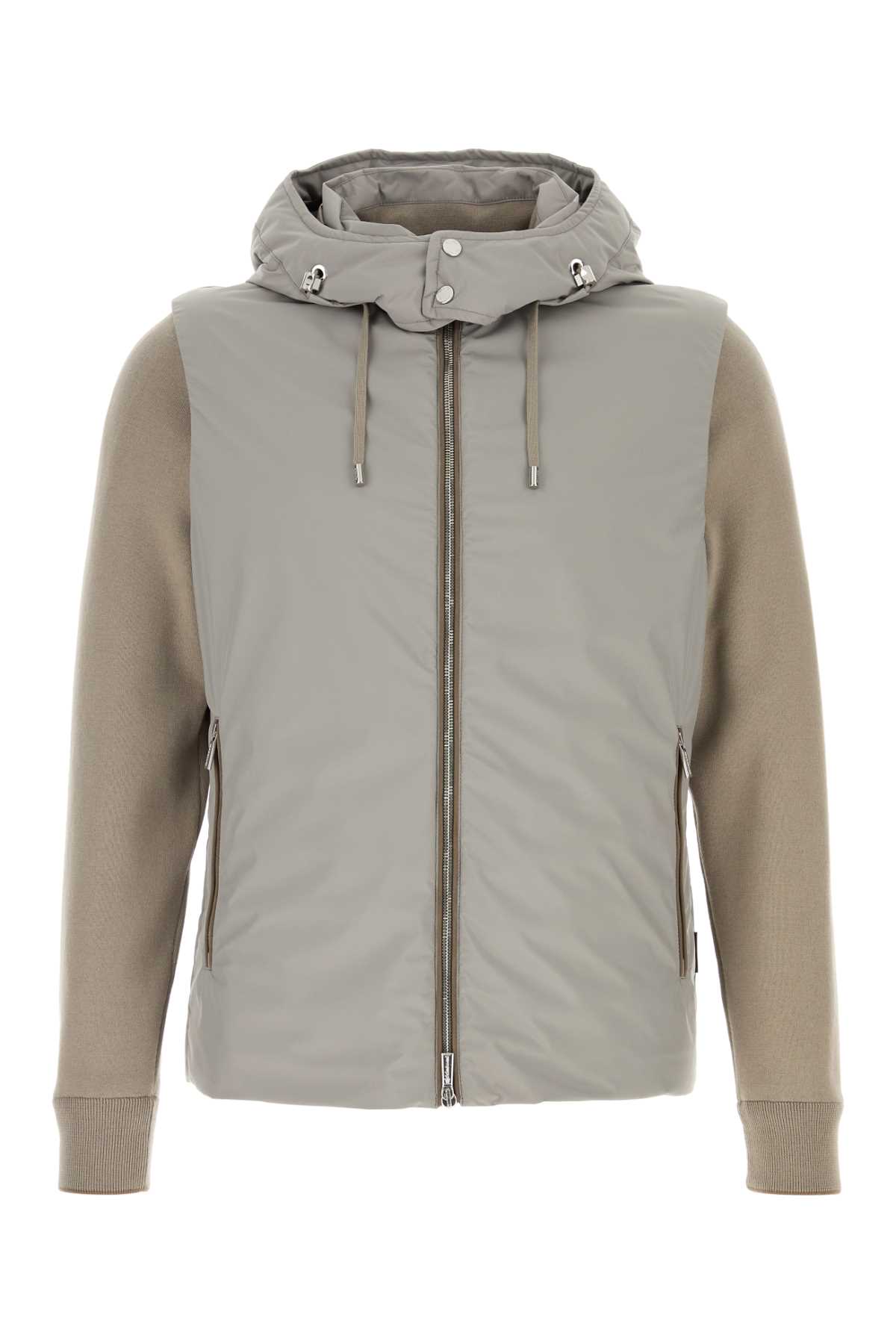 Dove grey polyester Evan down jacket EVANSTPMARMO (MooRER / カジュアルジャケット ) | MooRER (ムーレー)