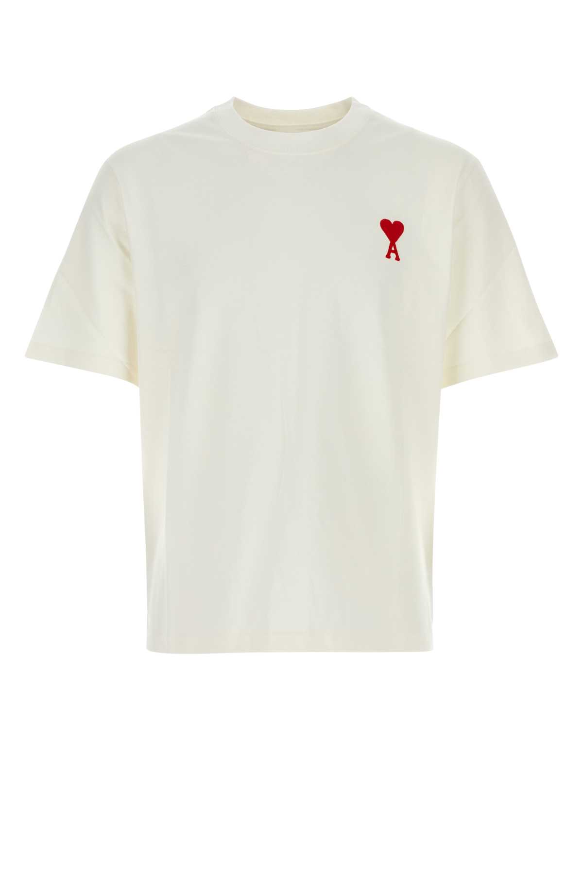 Ivory cotton t-shirt UTS004726175 (AMI Paris / Tシャツ・カットソー ) | AMI Paris (アミパリス)