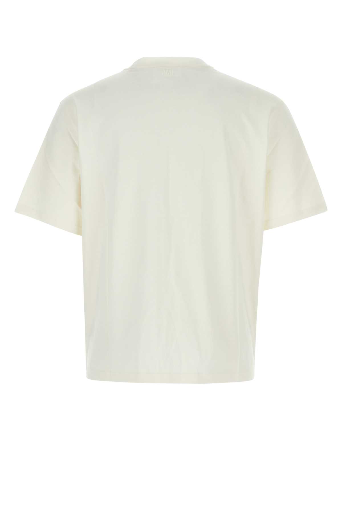 Ivory cotton t-shirt UTS004726175 (AMI Paris / Tシャツ・カットソー ) | AMI Paris (アミパリス)(1)