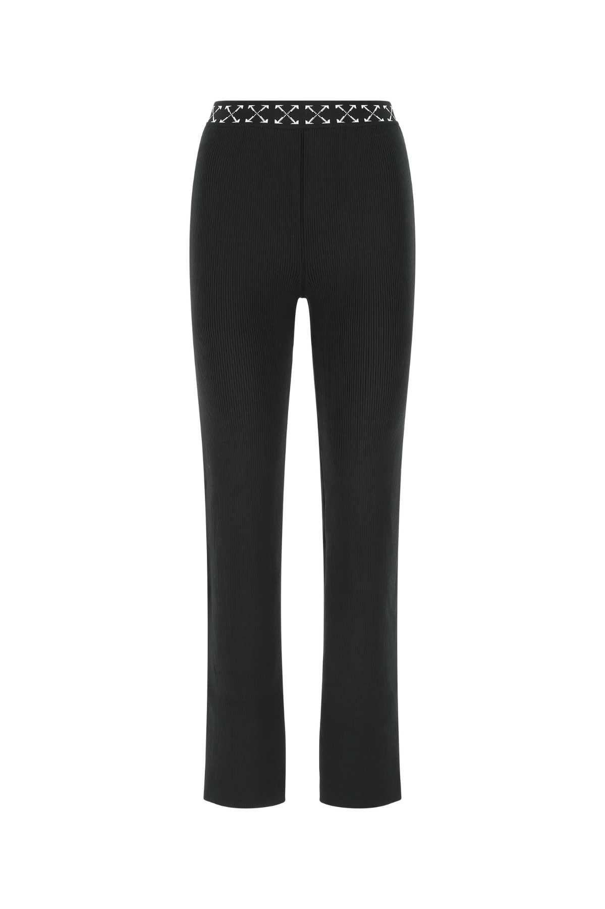 Black stretch polyester blend pant OWHG006F21KNI0011001 (Off-White / パンツ ) | Off-White (オフホワイト)