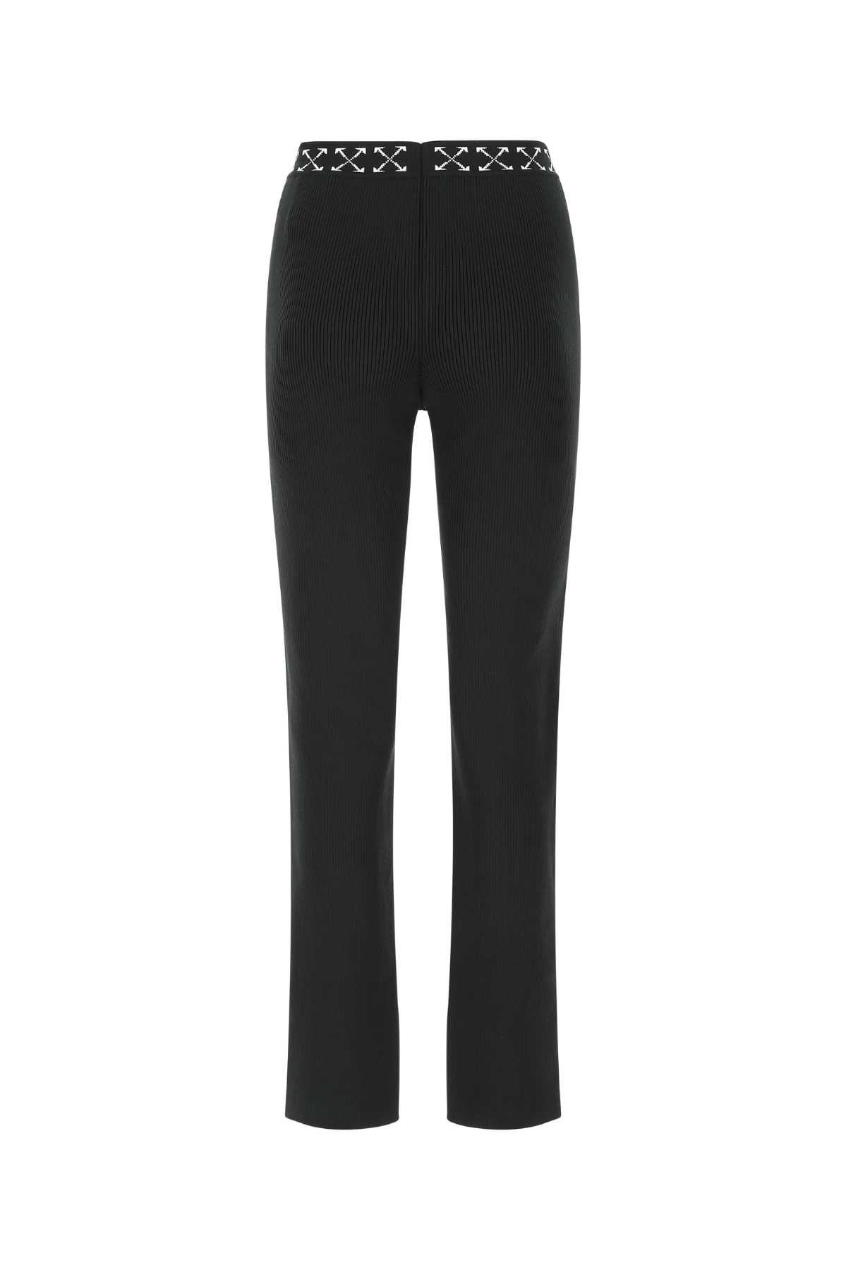 Black stretch polyester blend pant OWHG006F21KNI0011001 (Off-White / パンツ ) | Off-White (オフホワイト)(1)