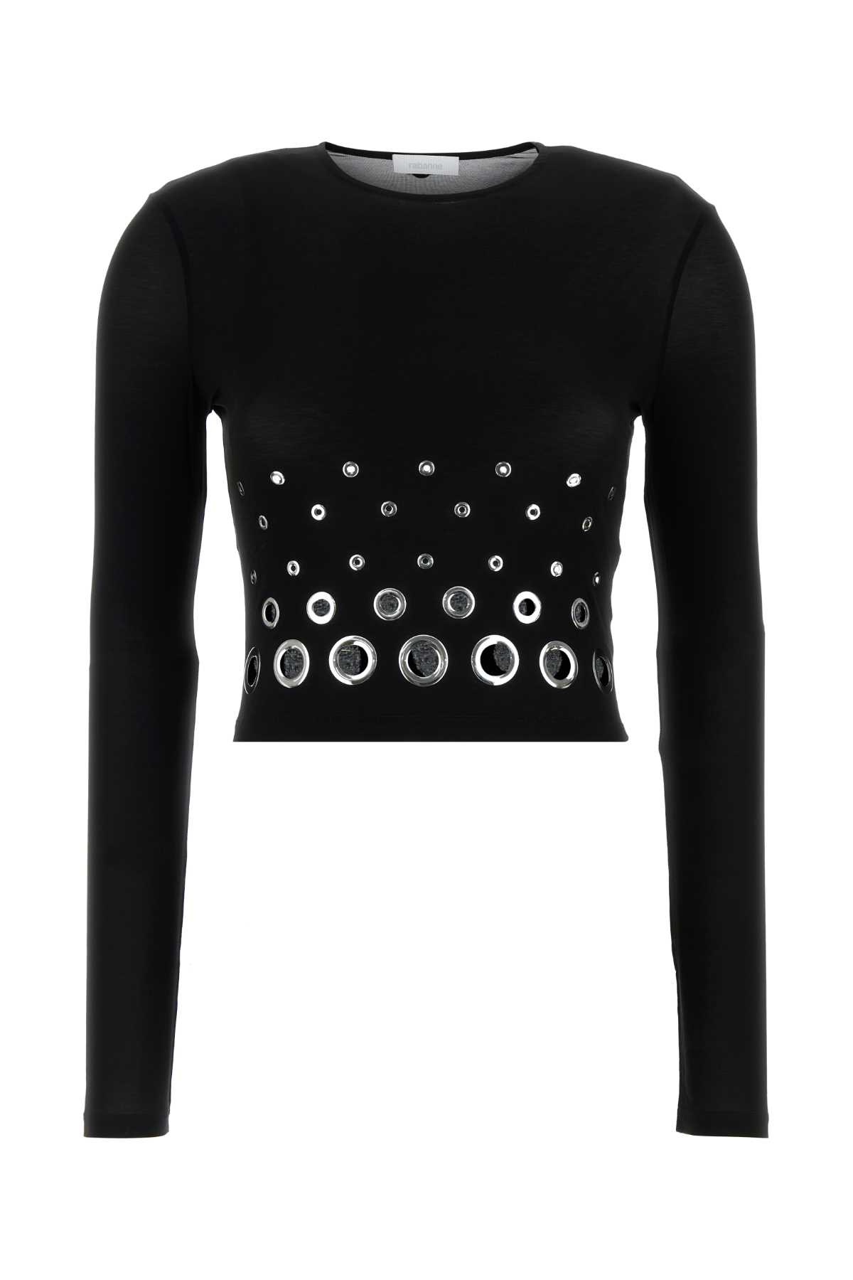 Black stretch cupro top 25PJTO047CU0014P001 (Rabanne / タンクトップ・キャミソール ) | Rabanne (ラバンヌ)