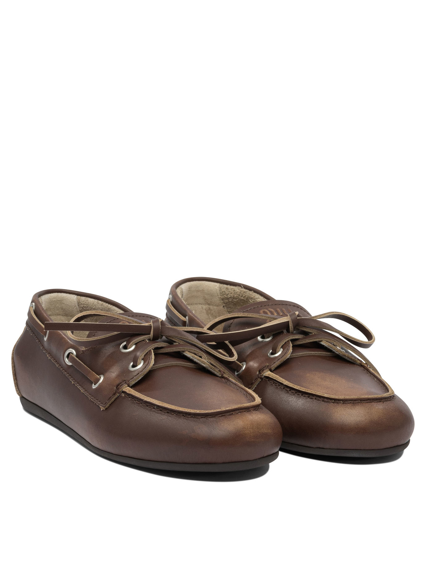 Lace-up leather loafers 5D123E3F33F0038 (MIU MIU / ローファー ) | MIU MIU (ミュウミュウ)(1)