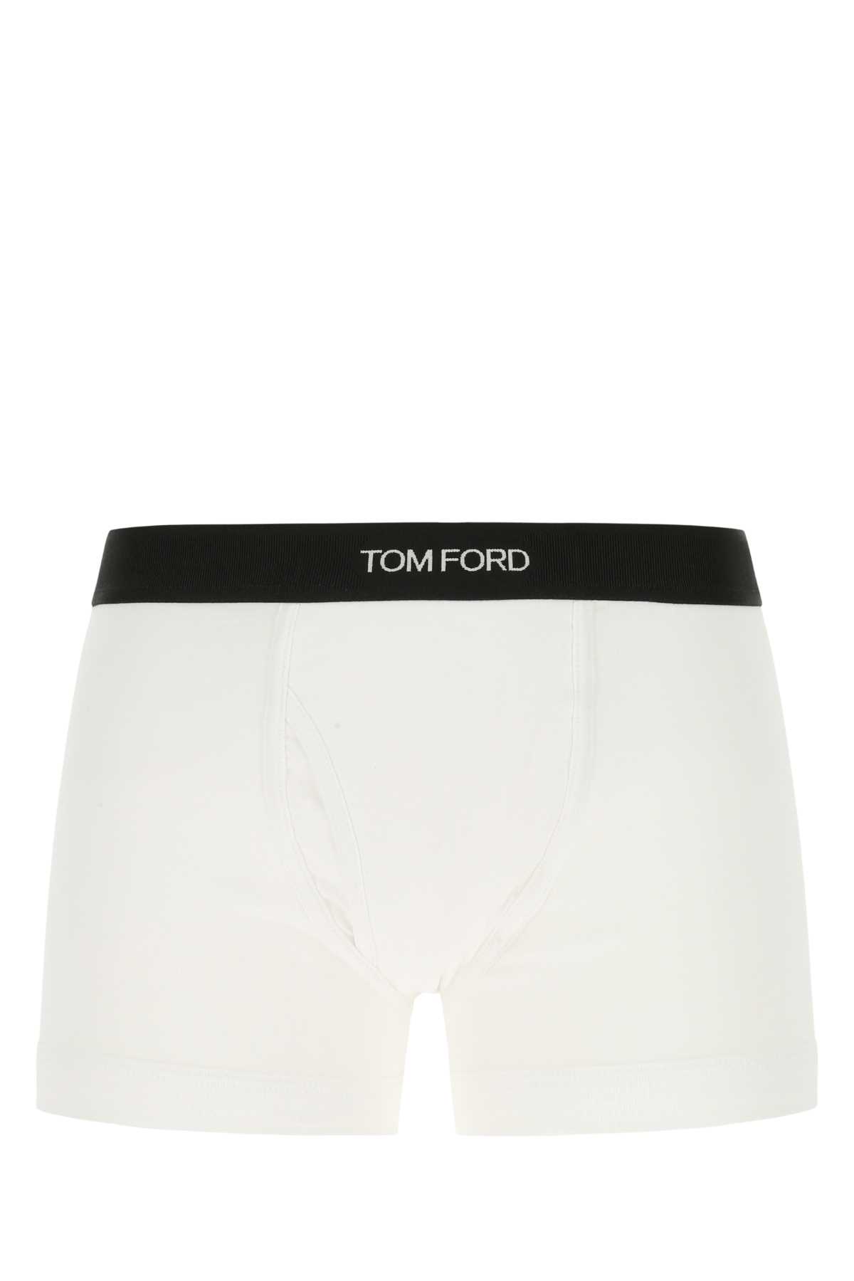 White stretch cotton boxer set T4XC31040100 (TOM FORD / アンダーウェア ) | TOM FORD (トムフォード)