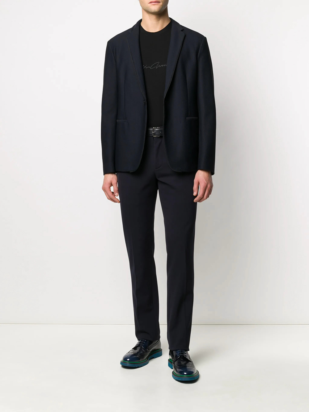 ASV STRETCH-VISCOSE T-SHIRT WITH SIGNATURE LOGO 6GST56SJP4ZUC99 (GIORGIO ARMANI / Tシャツ・カットソー ) | GIORGIO ARMANI (ジョルジオ アルマーニ)(1)