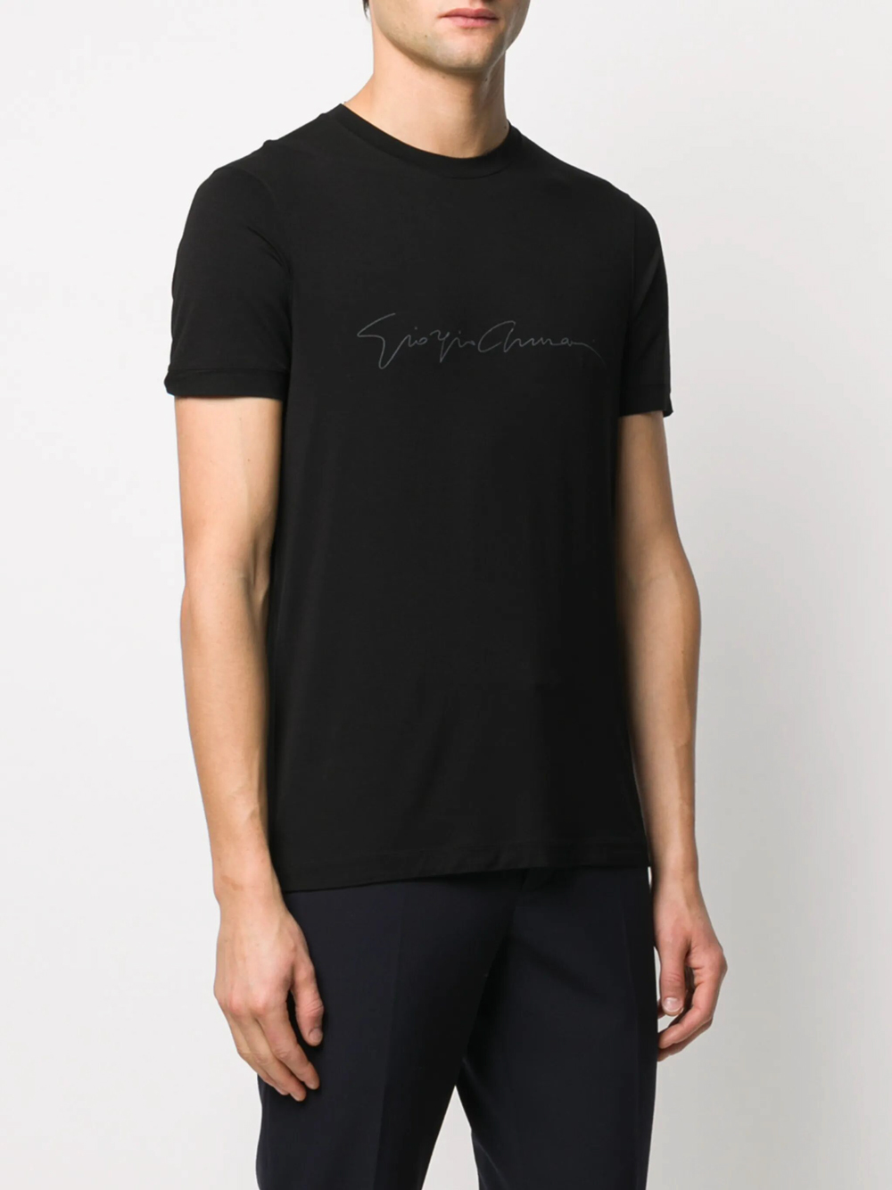 ASV STRETCH-VISCOSE T-SHIRT WITH SIGNATURE LOGO 6GST56SJP4ZUC99 (GIORGIO ARMANI / Tシャツ・カットソー ) | GIORGIO ARMANI (ジョルジオ アルマーニ)(3)