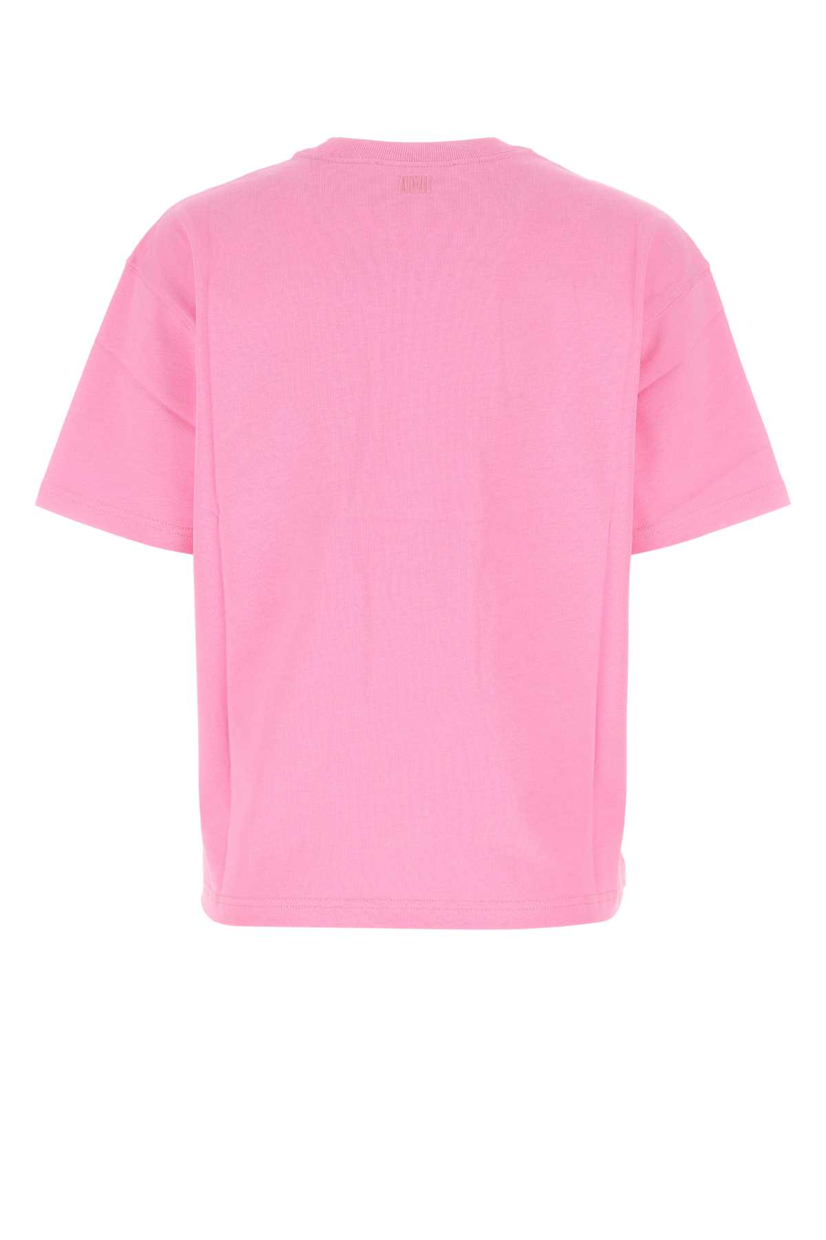 Pink cotton oversize t-shirt UTS004726663 (AMI Paris / Tシャツ・カットソー ) | AMI Paris (アミパリス)(1)