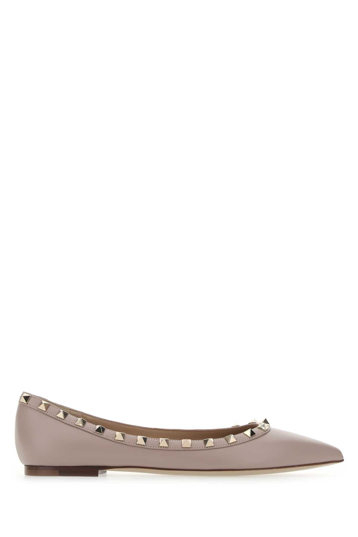 Antiqued pink leather Rockstud ballerinas 4W2S0403VODP45 (Valentino Garavani / フラットシューズ ) | Valentino Garavani (ヴァレンティノ)