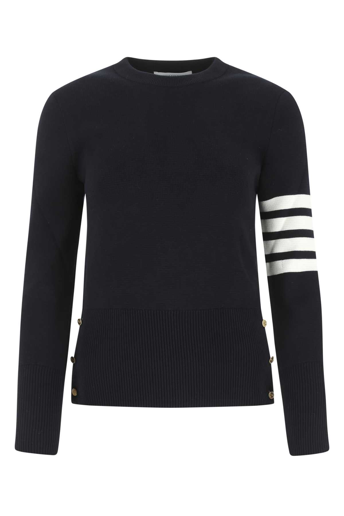 Midnight blue cotton sweater FKA239A00219415 (Thom Browne / ニット・セーター・カーディガン ) | Thom Browne (トム・ブラウン)