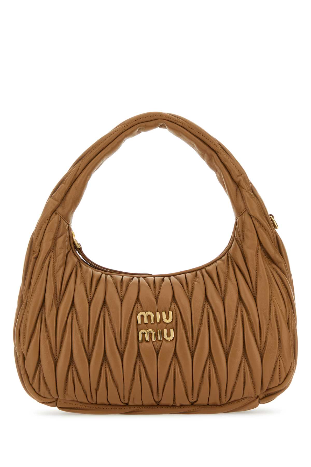 Camel nappa leather Miu Wander handbag 5BC153N88F098L (MIU MIU / ハンドバッグ・ショルダーバッグ ) | MIU MIU (ミュウミュウ)