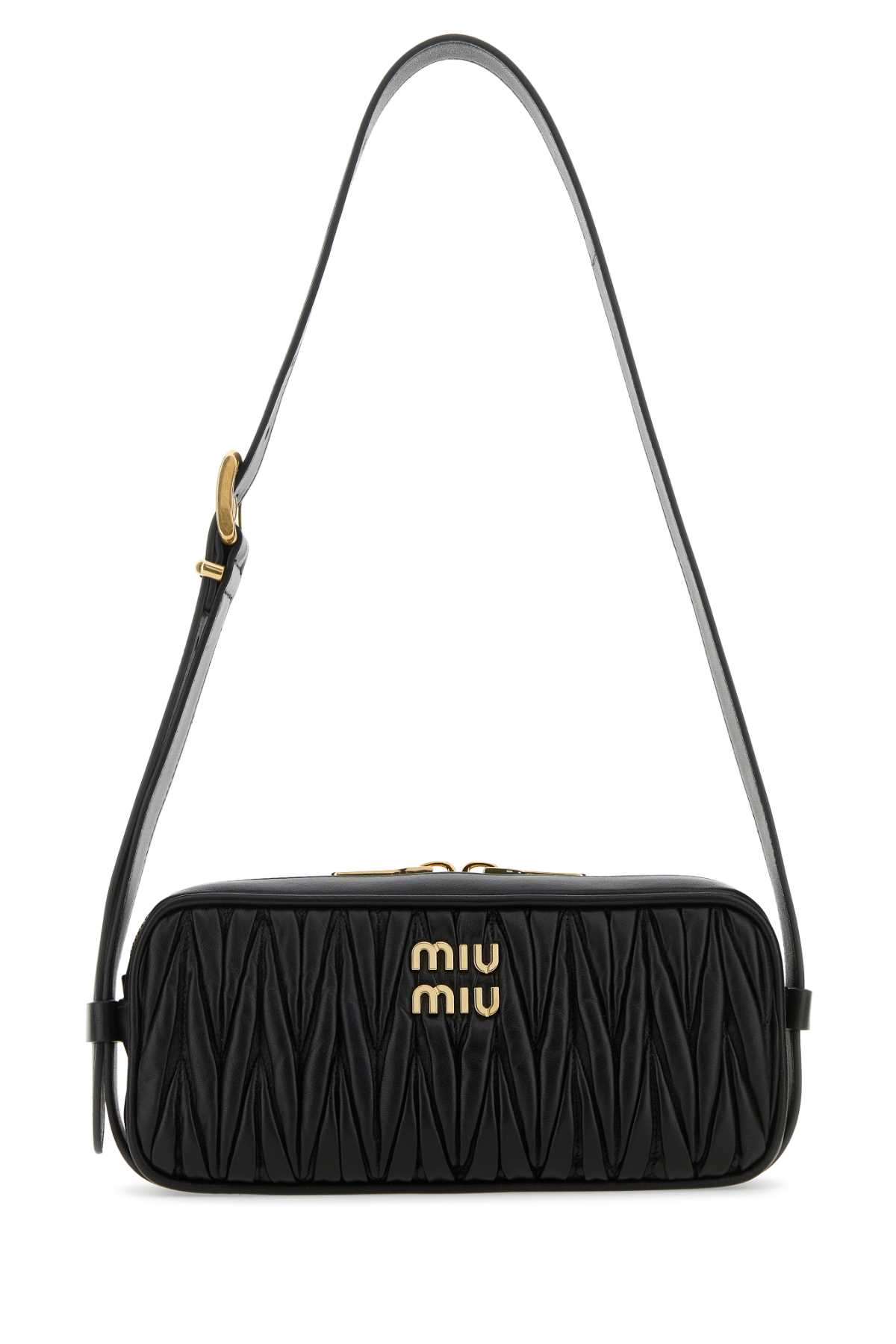 Black nappa leather shoulder bag 5BC158N88F0002 (MIU MIU / ハンドバッグ・ショルダーバッグ ) | MIU MIU (ミュウミュウ)