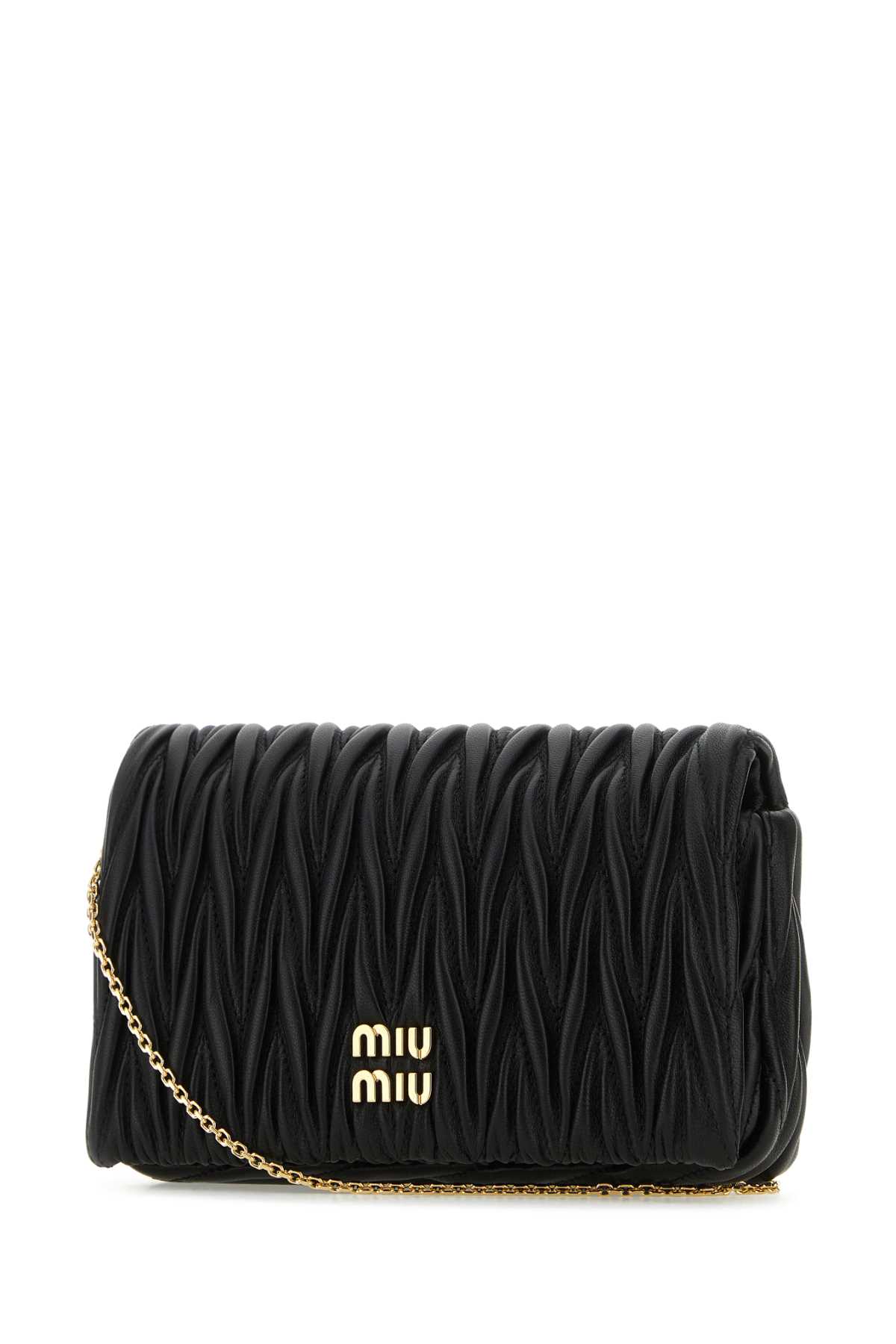 Black nappa leather mini clutch 5BP086VCOON88F0002 (MIU MIU / クラッチバッグ・ポーチ ) | MIU MIU (ミュウミュウ)(1)