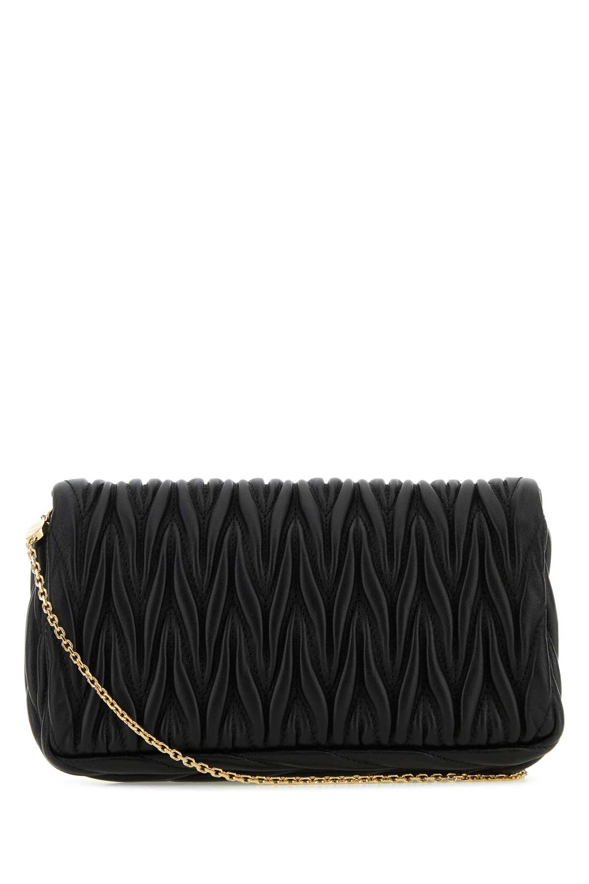 Black nappa leather mini clutch 5BP086VCOON88F0002 (MIU MIU / クラッチバッグ・ポーチ ) | MIU MIU (ミュウミュウ)(2)