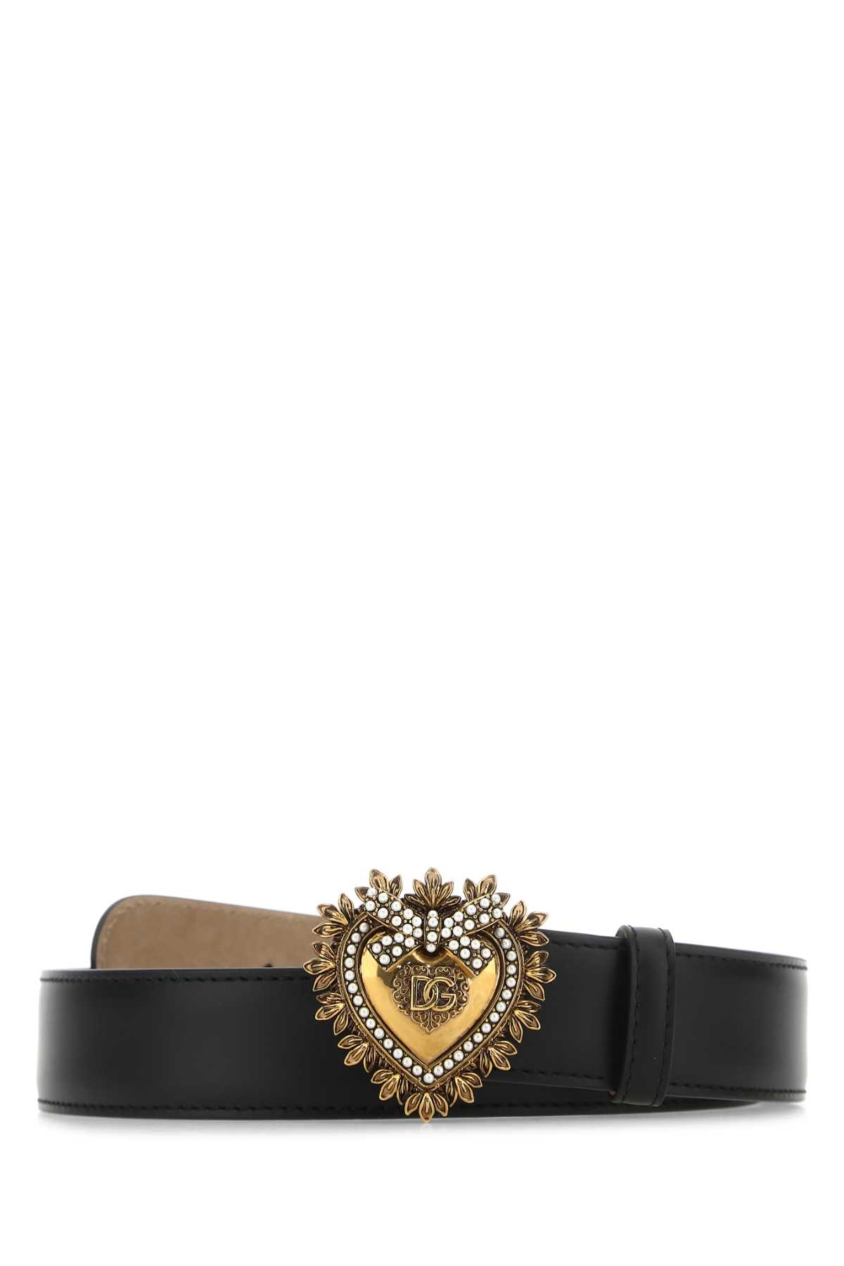 Black leather belt BE1315AK86180999 (Dolce & Gabbana / ベルト・サスペンダー ) | Dolce & Gabbana (ドルチェガッバーナ)