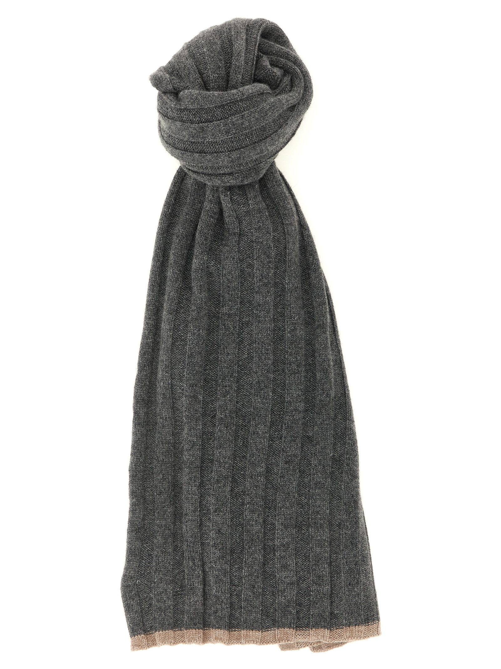 Ribbed cashmere knit scarf M2240819CBL55 (Brunello Cucinelli / スカーフ・マフラー ) | Brunello Cucinelli (ブルネロ・クチネリ)