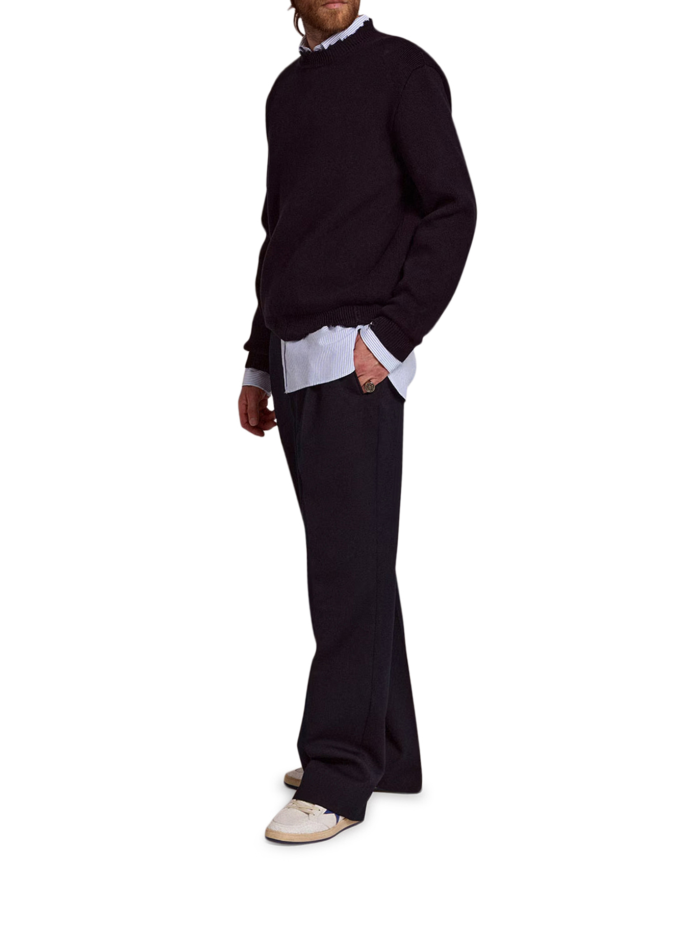 CREWNECK COTTON SWEATER WITH DESTROYED EFFECT GMP00839P00066250486 (Golden Goose / ニット・セーター・カーディガン ) | Golden Goose (ゴールデングース)(1)