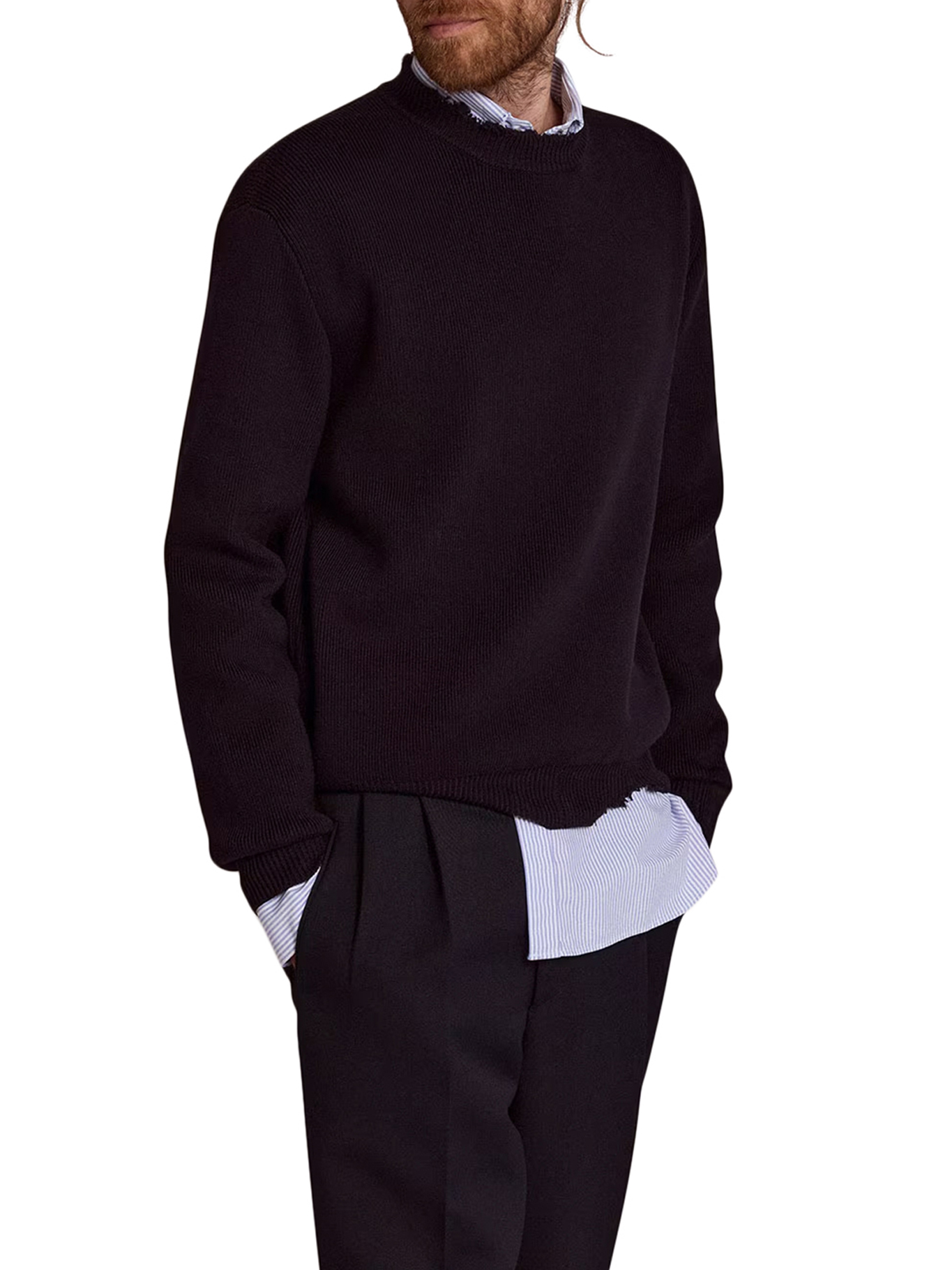 CREWNECK COTTON SWEATER WITH DESTROYED EFFECT GMP00839P00066250486 (Golden Goose / ニット・セーター・カーディガン ) | Golden Goose (ゴールデングース)(2)