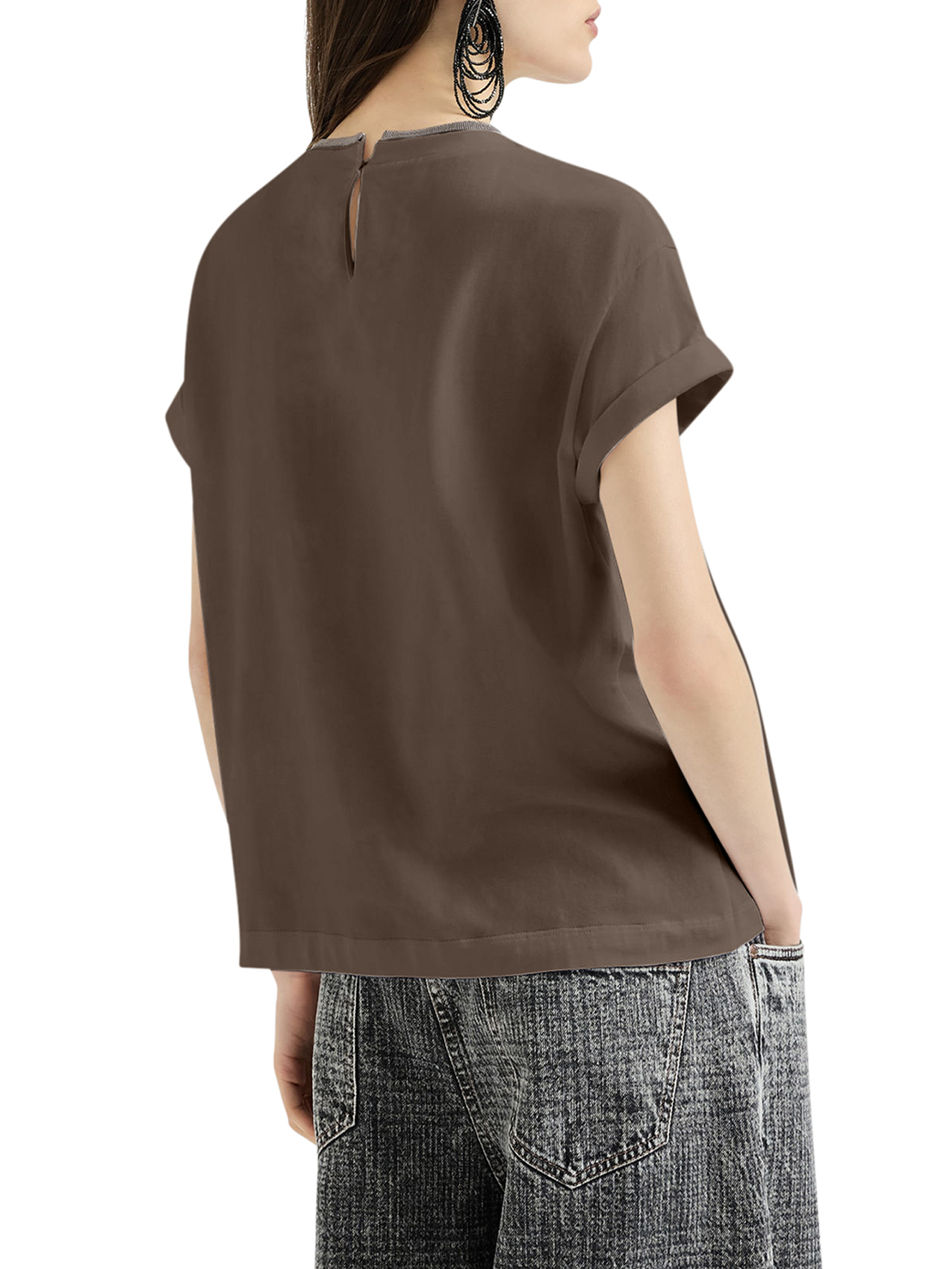 JERSEY T-SHIRT WITH PRECIOUS FAUX LAYERING M0T18BD200C8705 (Brunello Cucinelli / Tシャツ・カットソー ) | Brunello Cucinelli (ブルネロ・クチネリ)(3)