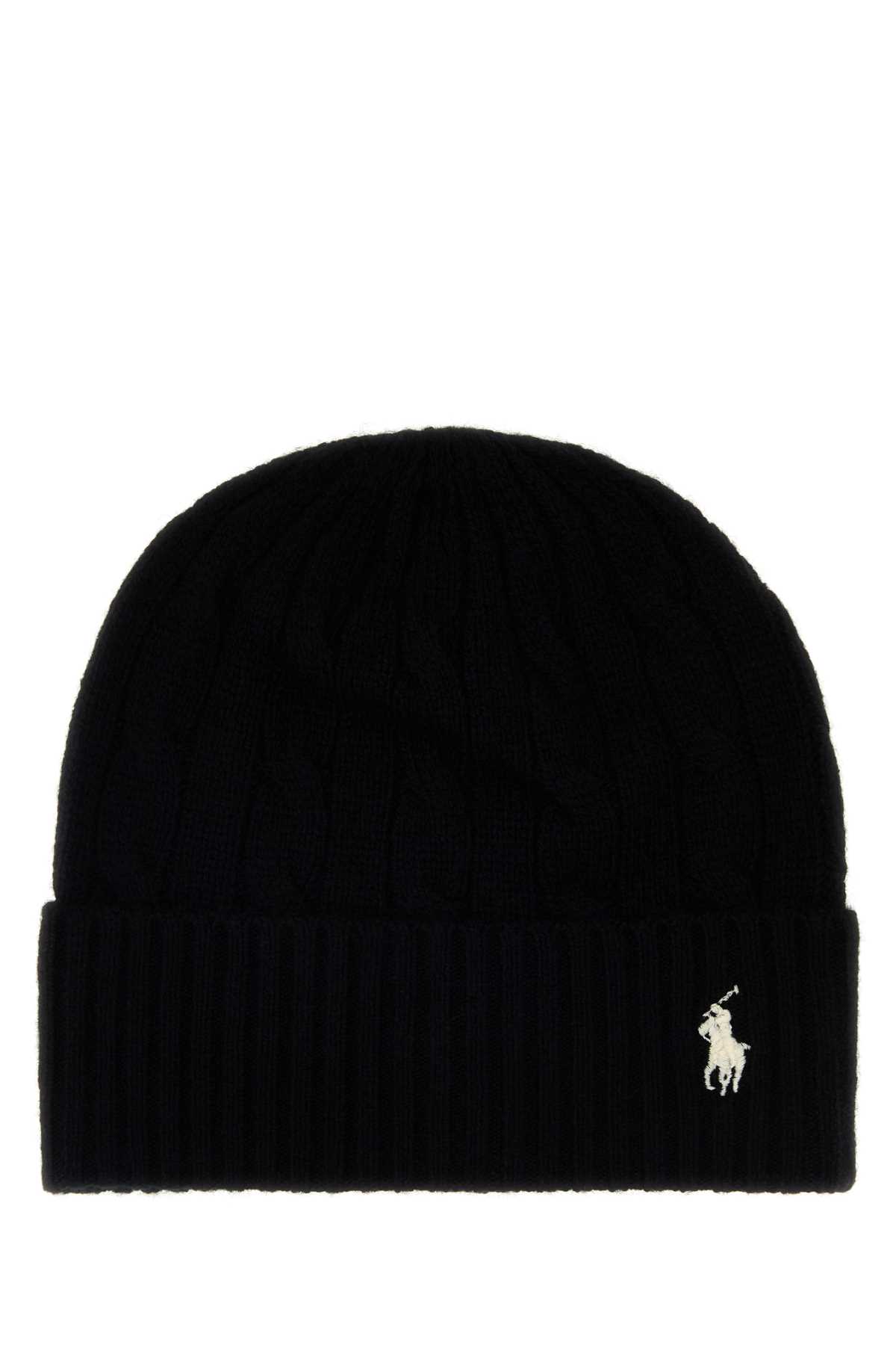 Black wool blend beanie hat 455981442001 (Polo Ralph Lauren / 帽子 ) | Polo Ralph Lauren (ポロ ラルフ ローレン)