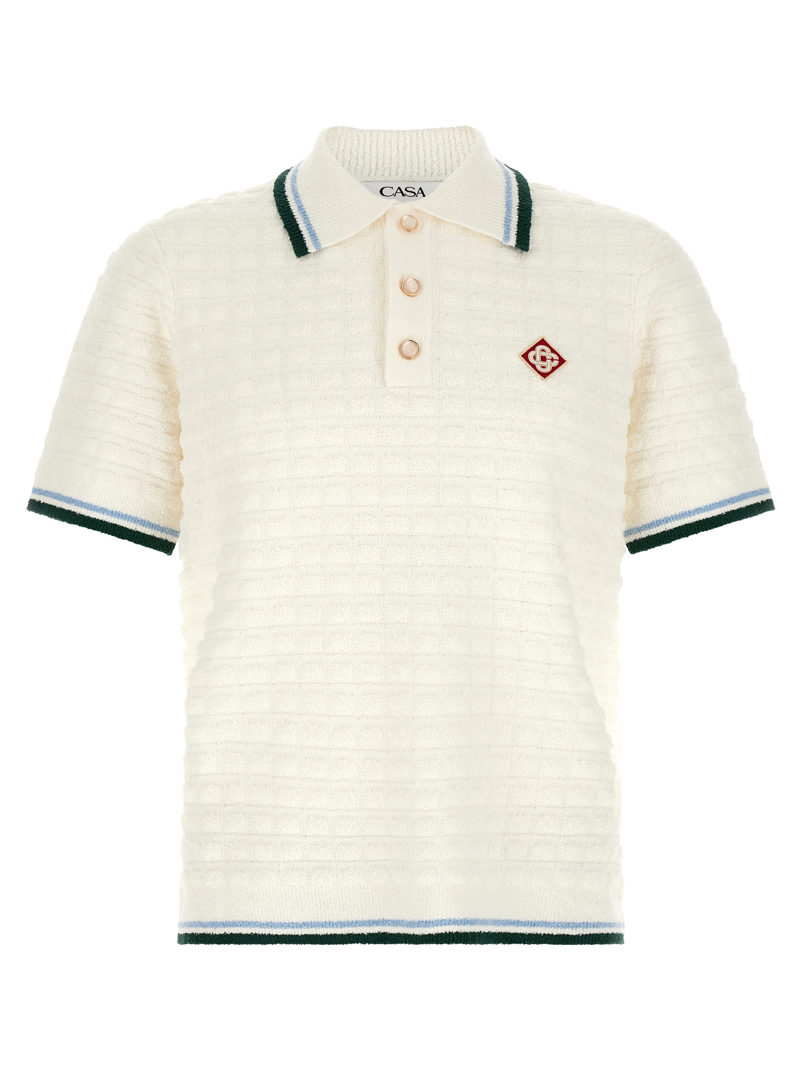 Bouclé polo shirt MPF26KW99901WHITE (Casablanca / ポロシャツ ) | Casablanca (カサブランカ)