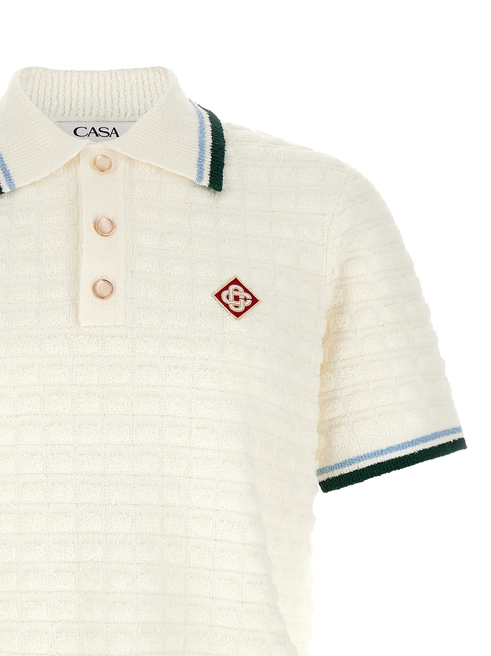 Bouclé polo shirt MPF26KW99901WHITE (Casablanca / ポロシャツ ) | Casablanca (カサブランカ)(2)